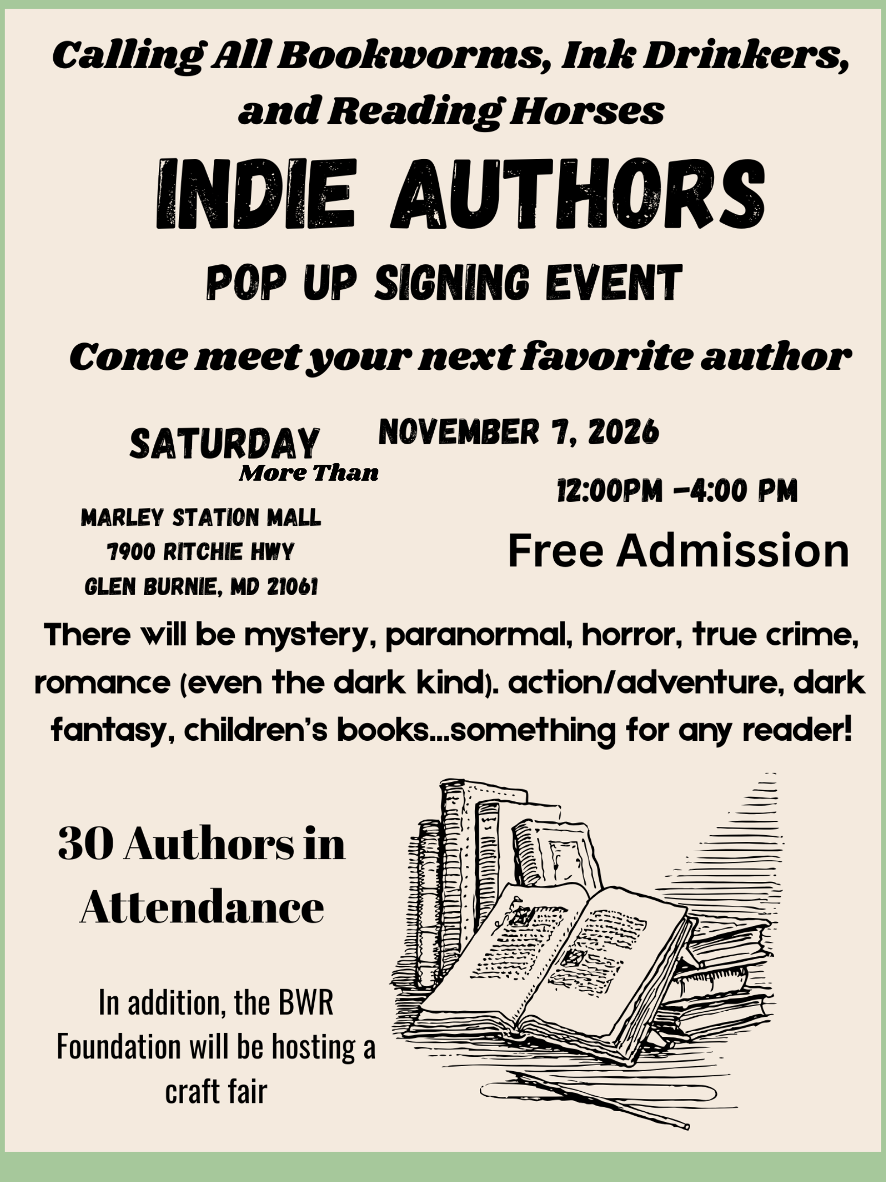 Indie Authors Pop Up Signing Event.
