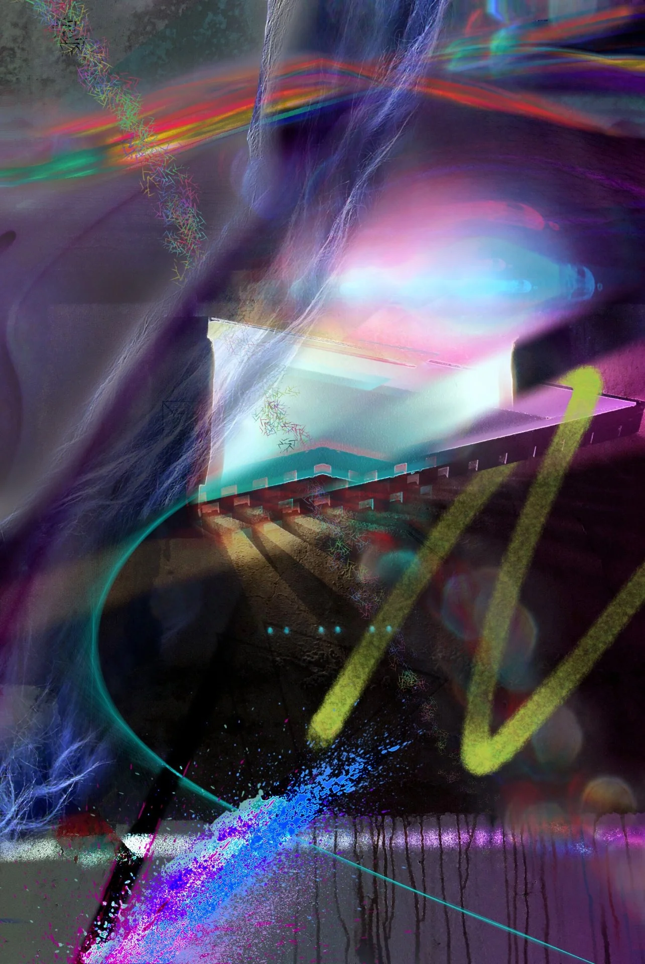 Underpass Light Fixture - 2018, Digitally enhanced photograph - 3x4 limited edition of 5 prints (1 sold)