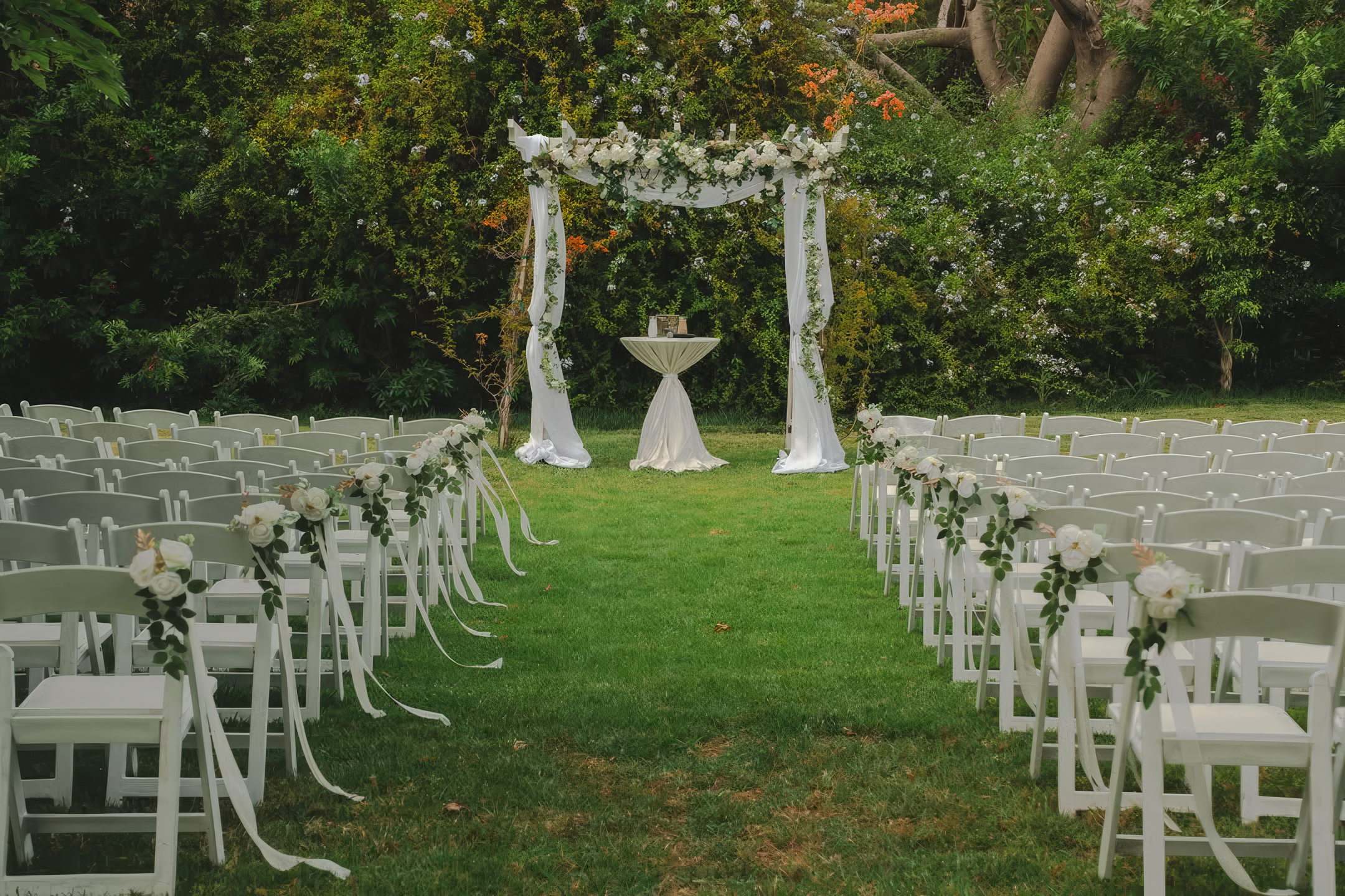Outdoor wedding ceremony at Swiss Park & Hall San Diego Chula Vista