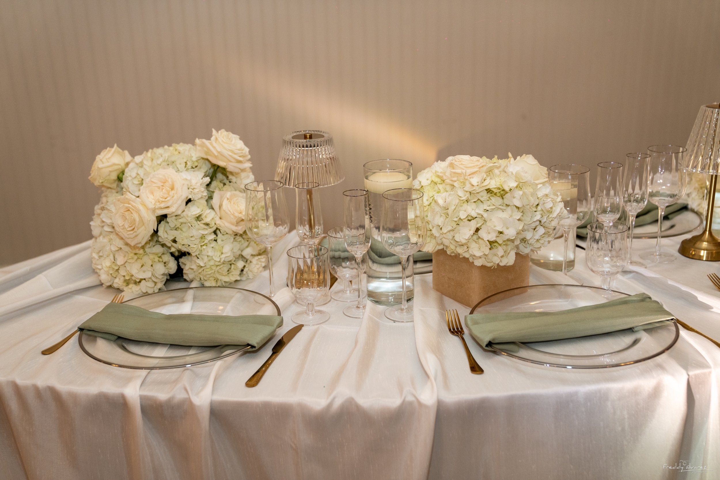 Elegant table centerpiece setup Swiss Park & Hall San Diego Chula Vista CA