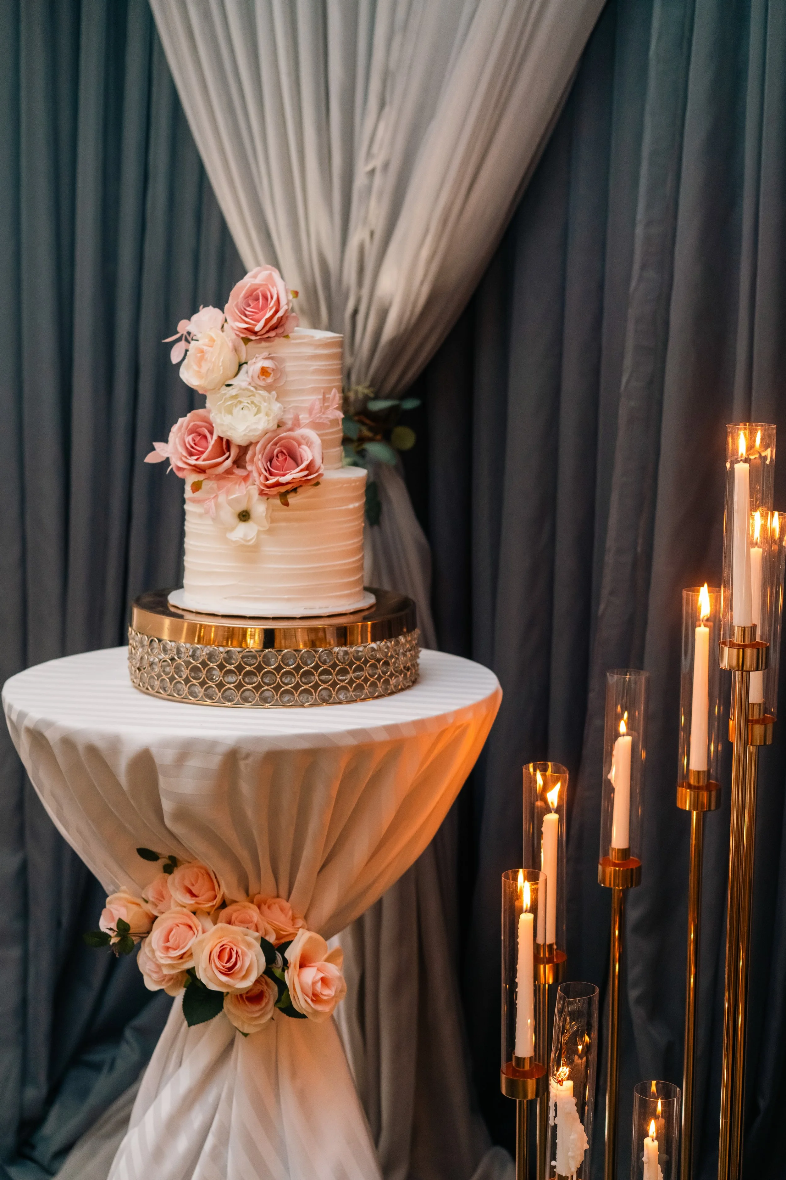 Elegant indoor wedding reception at Swiss Park San Diego