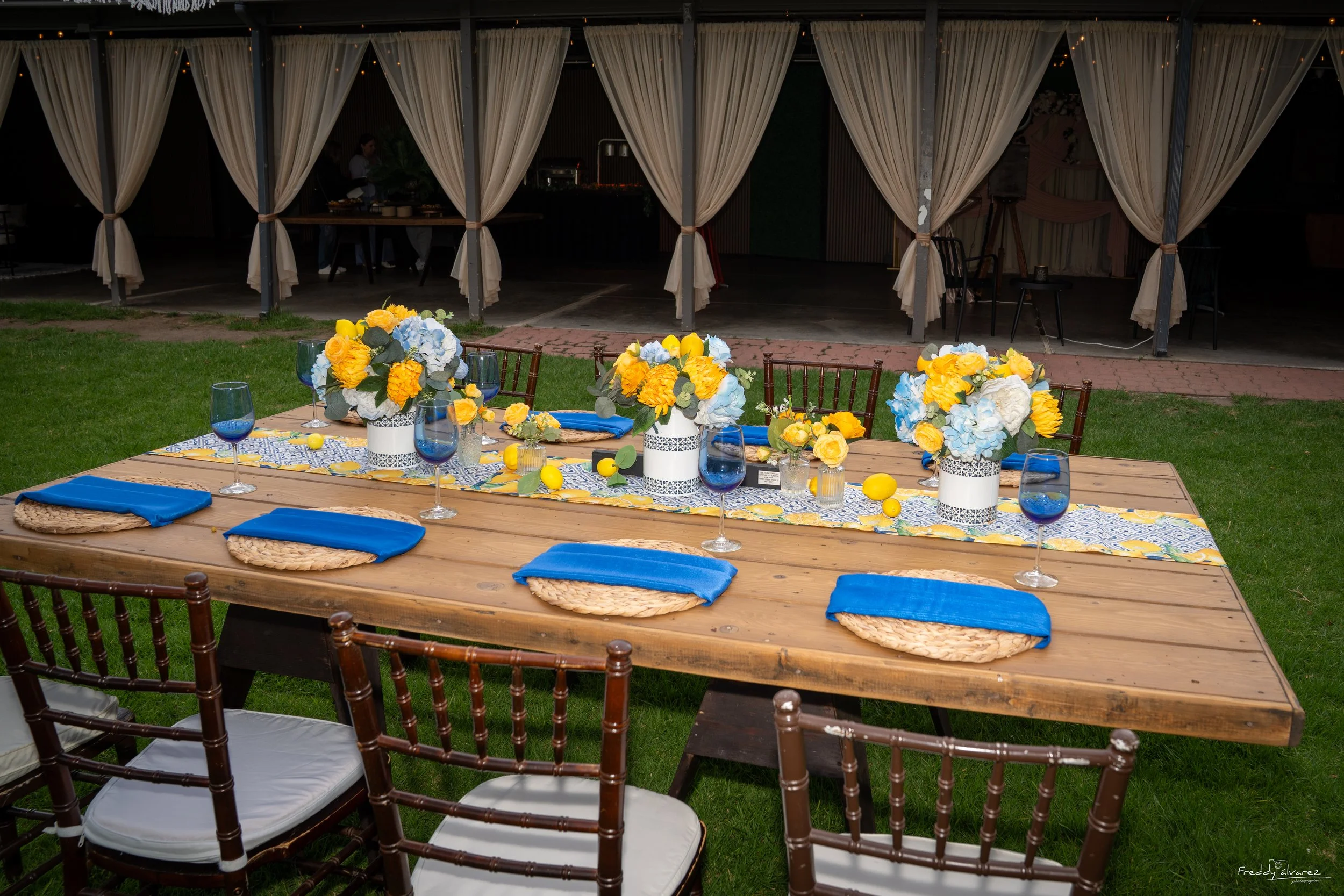 Elegant table centerpiece setup Swiss Park & Hall San Diego Chula Vista CA