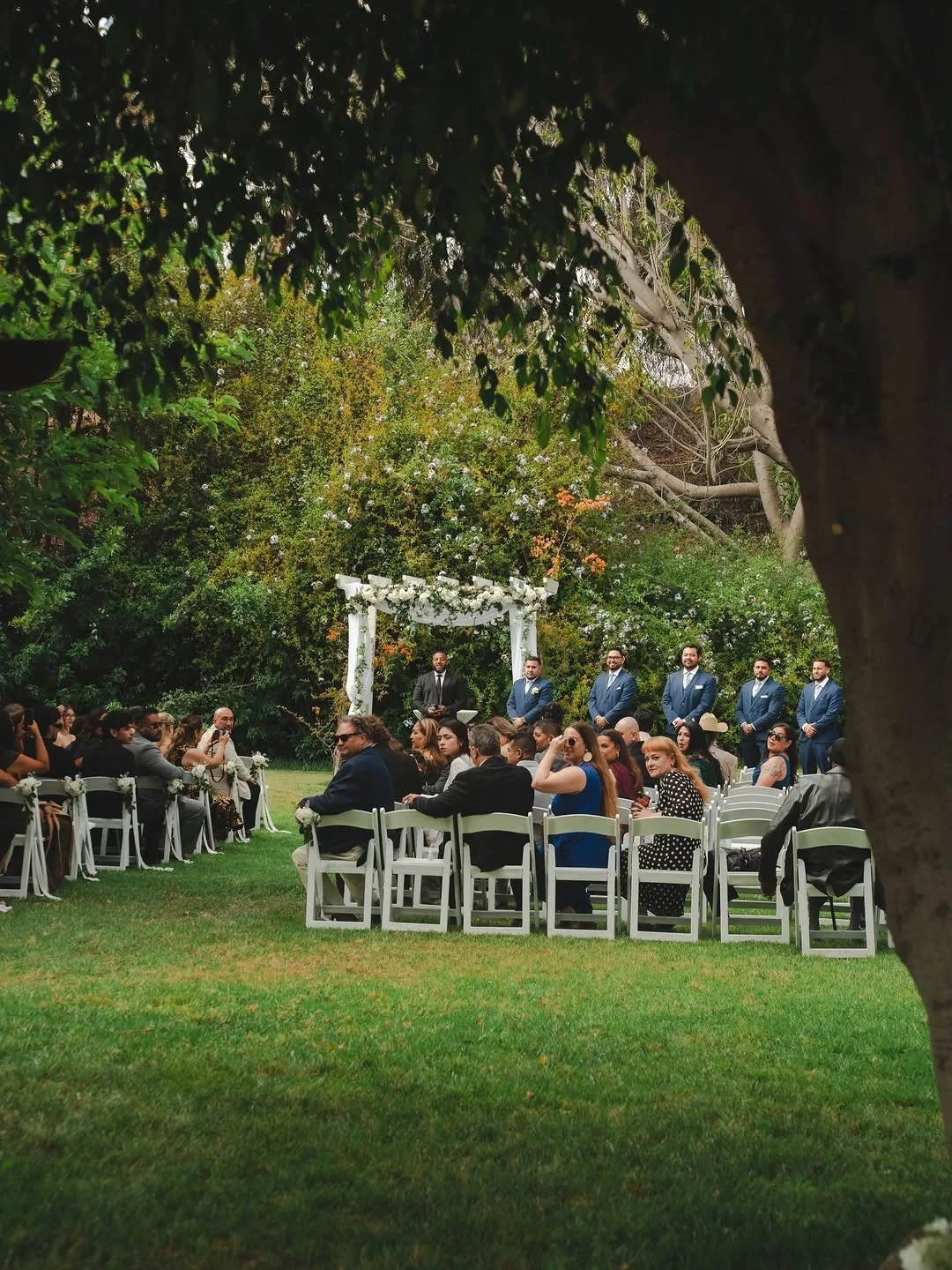 Outdoor garden ceremony venue Swiss Park & Hall San Diego CA