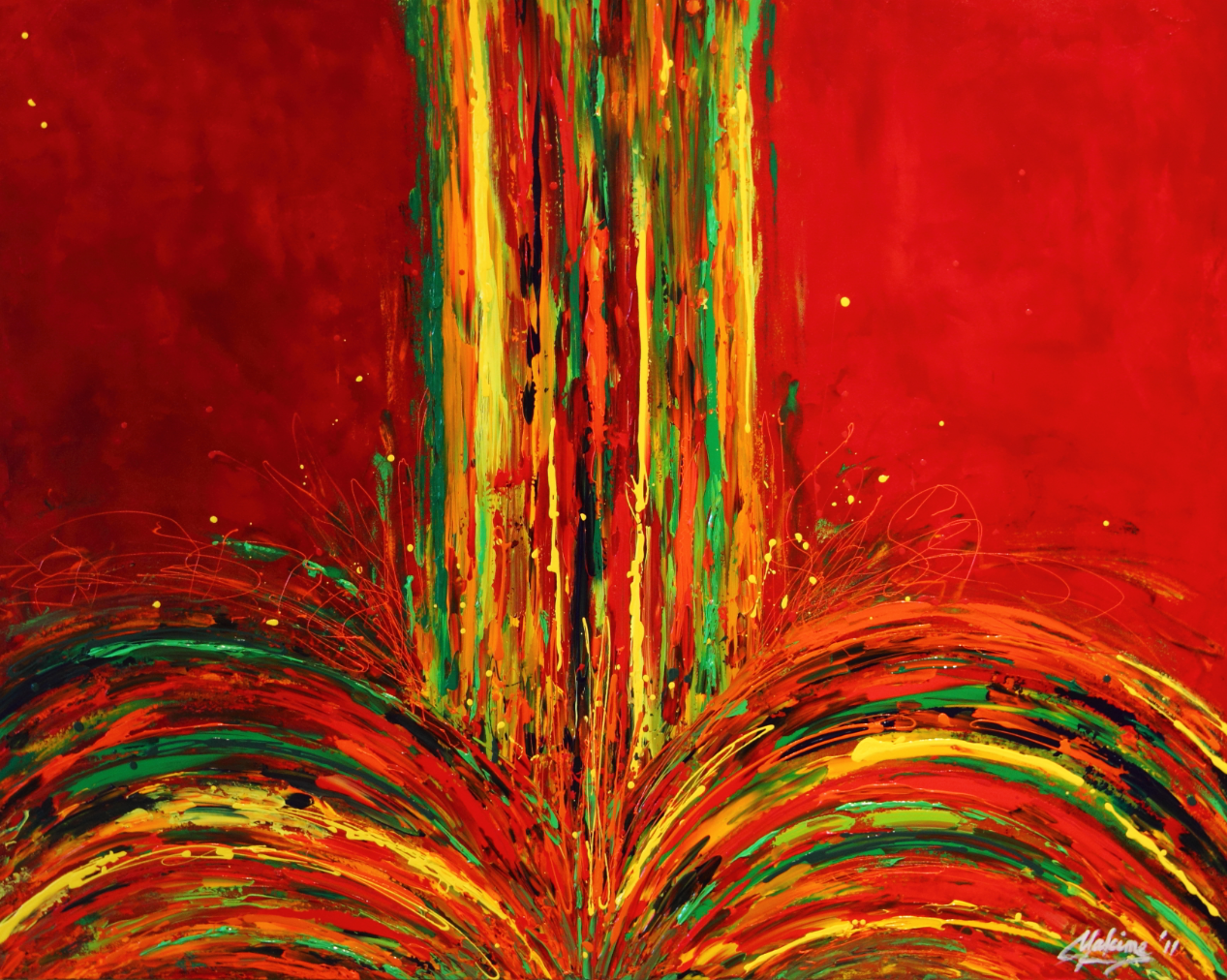 Downpour - 48"x48"x1.5" Acrylic on gallery-wrapped canvas