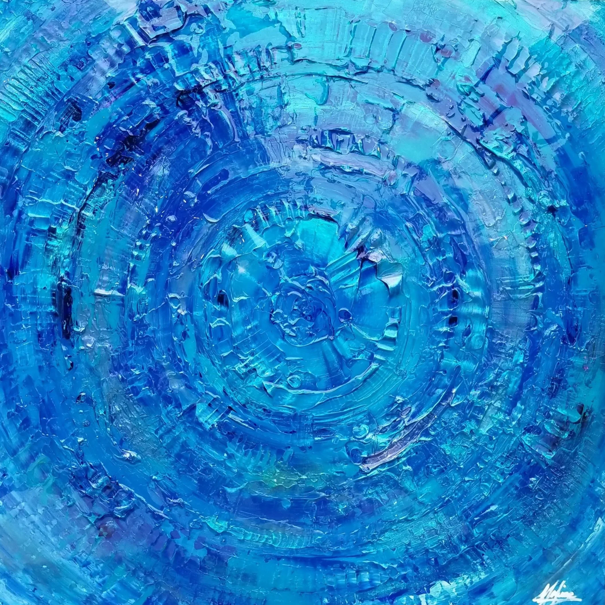 Jeweled Whirlpool - 36"x36"x1.5" Acrylic on gallery-wrapped canvas