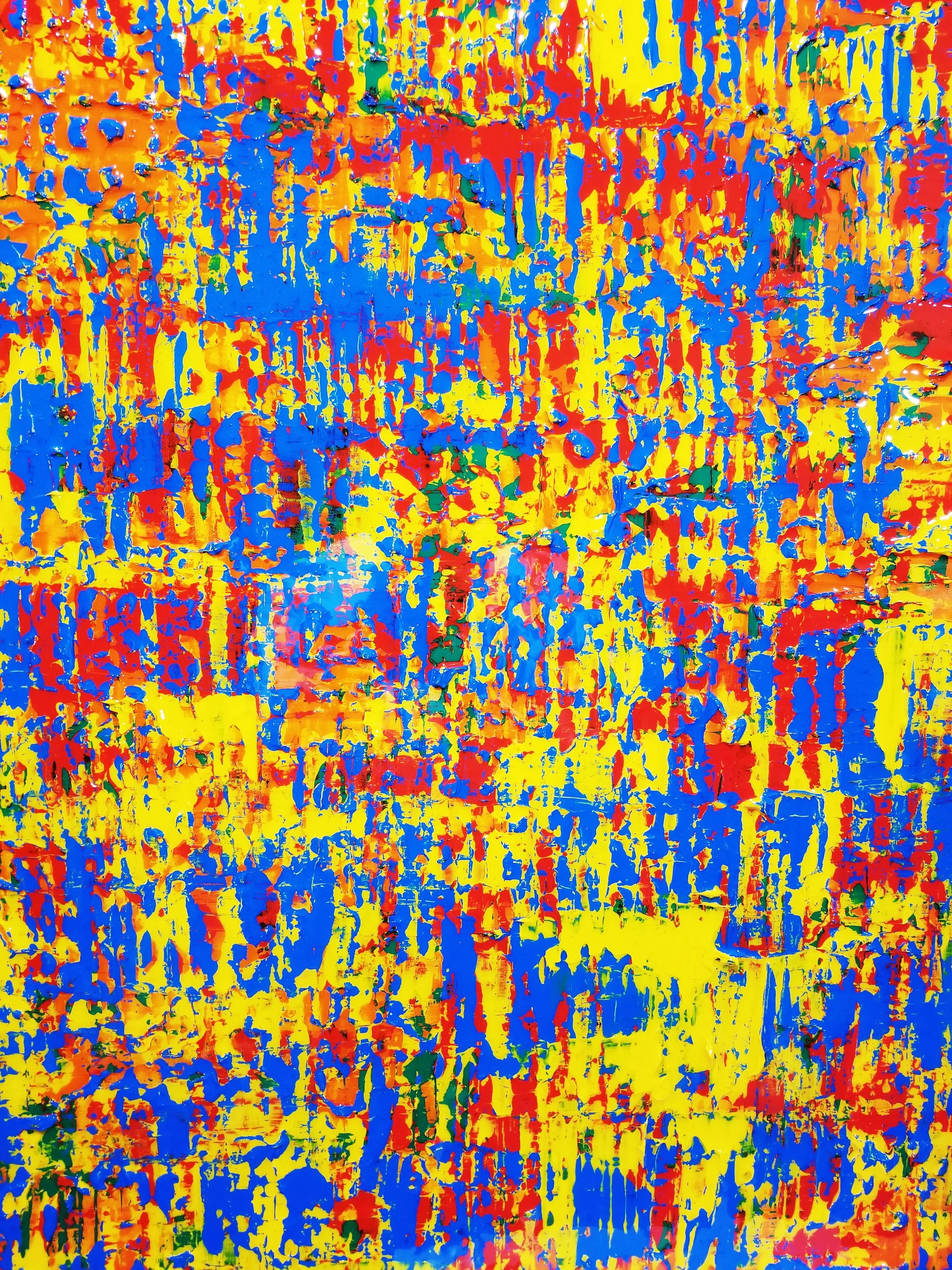 Frayed III - 36"x36"x1.5" Acrylic on gallery-wrapped canvas