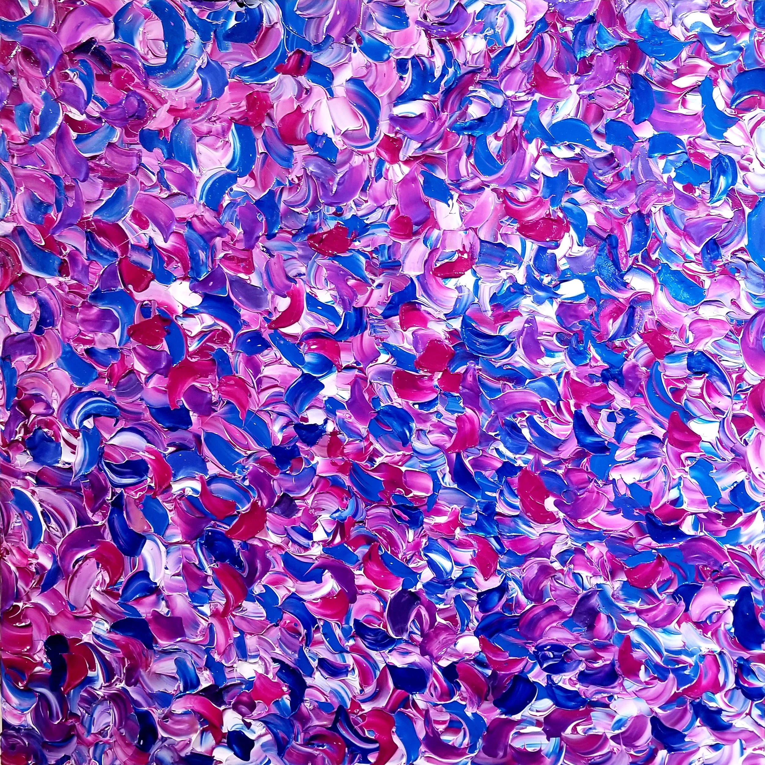 How Sweet It Is
Acrylic and iridescent and metallic pigment on gallery-wrapped canvas measuring 36”x36”x1.5”