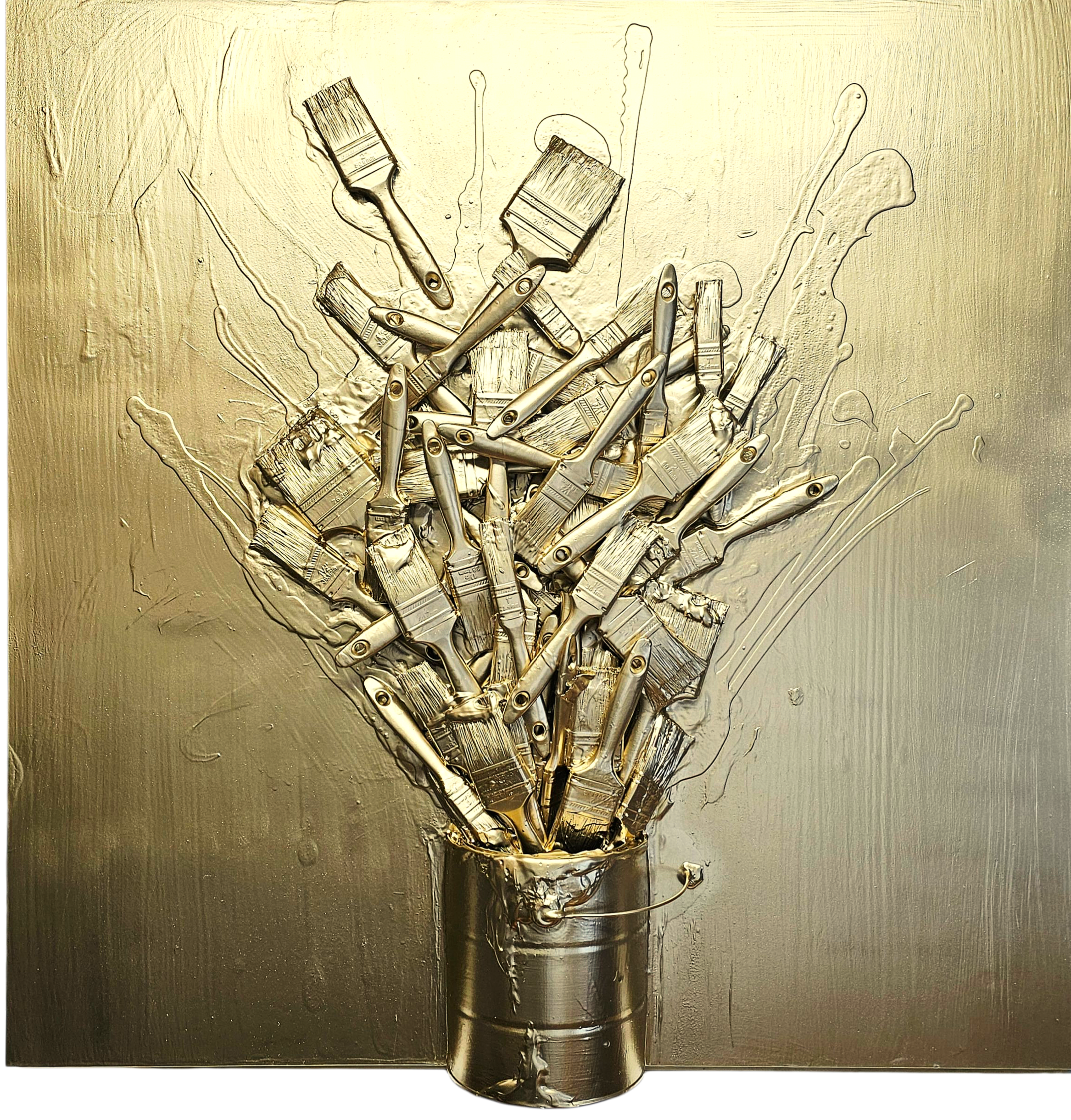 Do You Think There Are Enough? II
Mixed media on wood panel measuring 36"x36"x8"