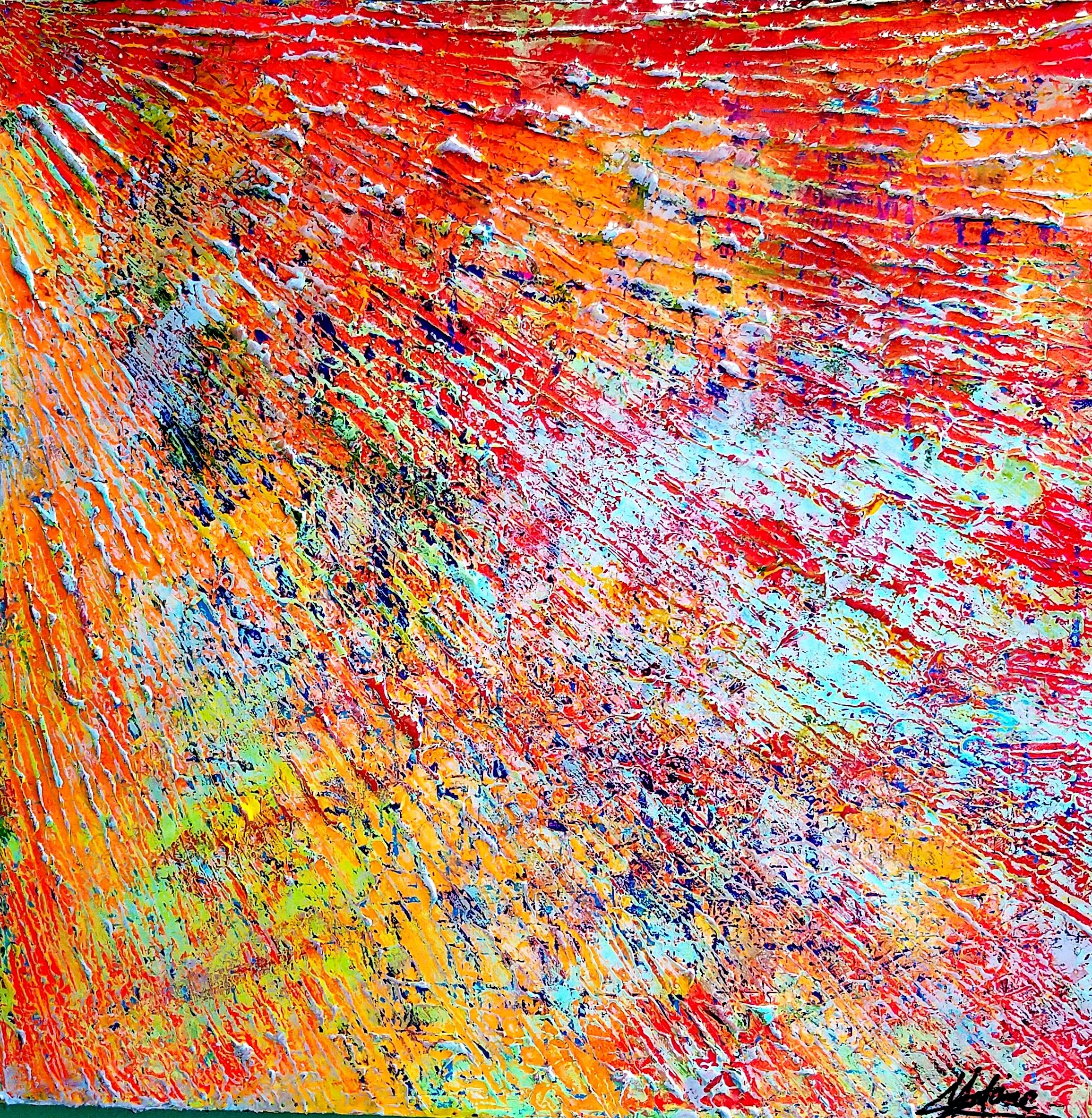 Geothermal Flow - 24"x24"x1.5" Acrylic and spray paint on gallery-wrapped canvas 