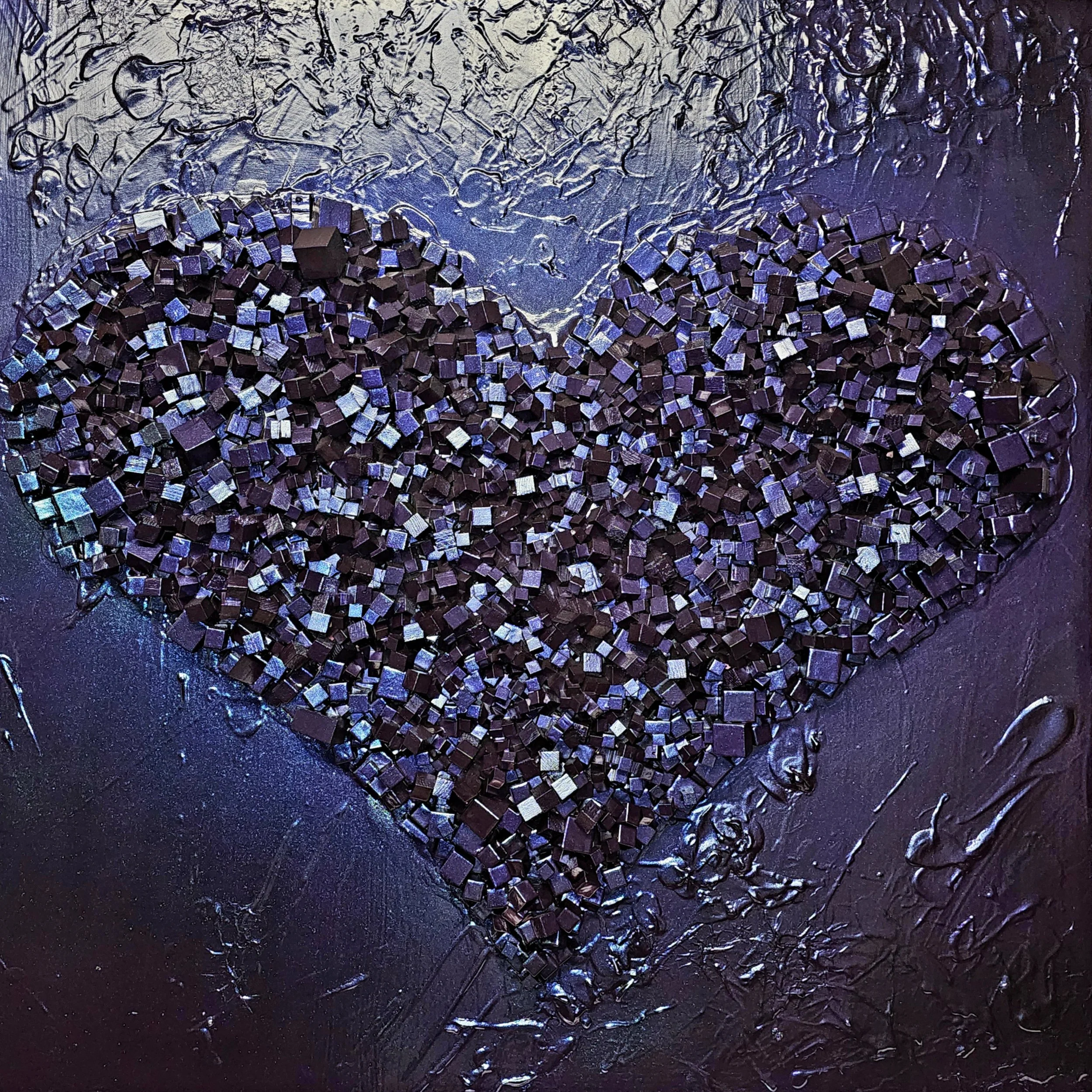 Can Someone Please Explain This To Me?
Mixed media (Acrylic, color shift automatic paint, and hundreds of wood blocks) on wood panel measuring 36"x36"x4".