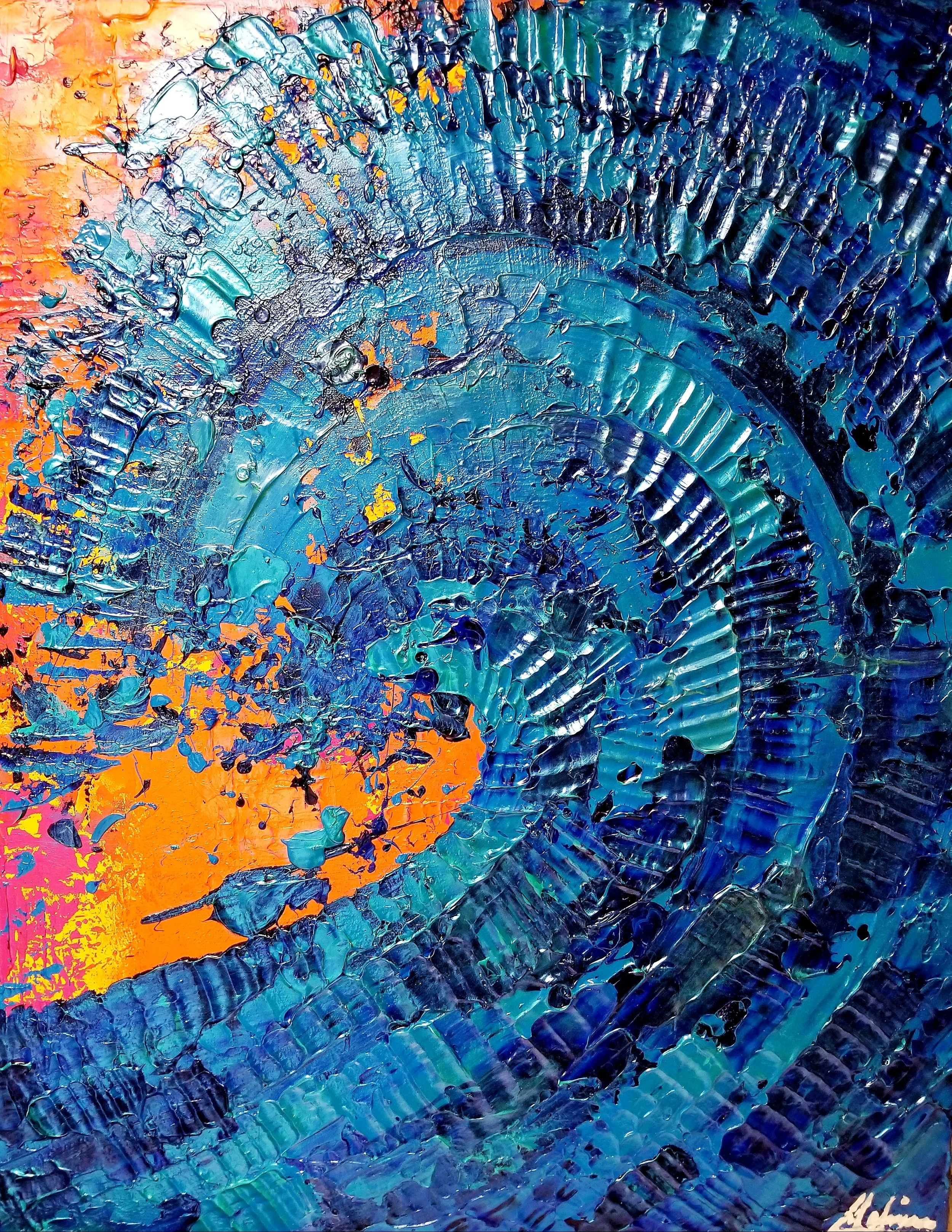 Angry Seas - 24"x30"x1.5" Acrylic on gallery-wrapped canvas 