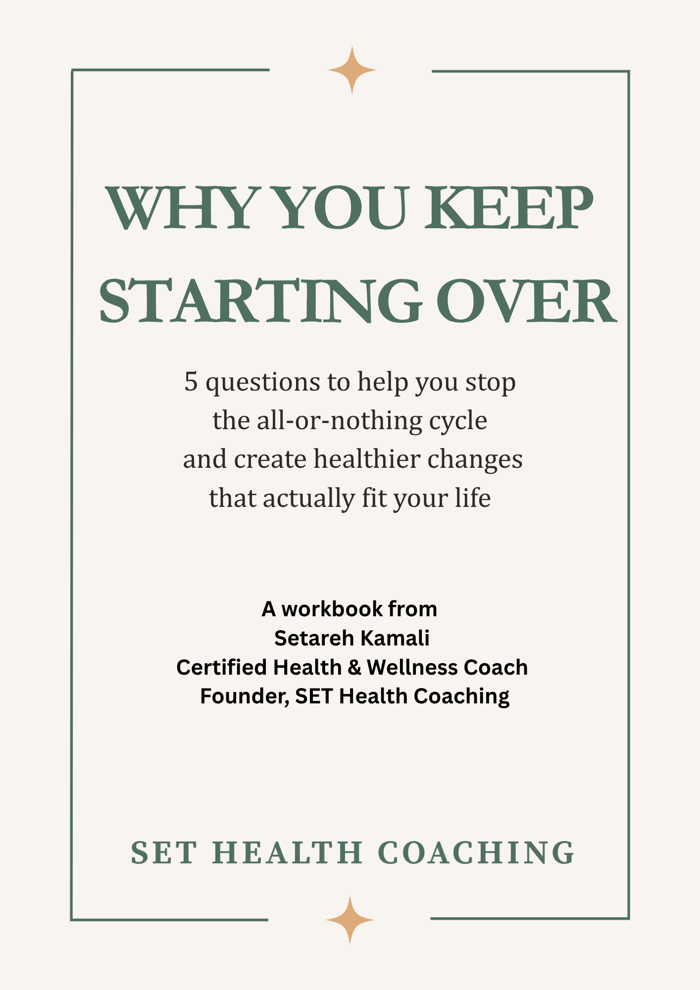 Free Why You Keep Starting Over health coaching workbook by SET Health Coaching