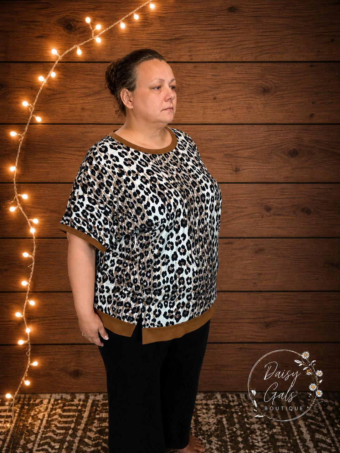 Chic Safari Plus Size Leopard Print Shirt