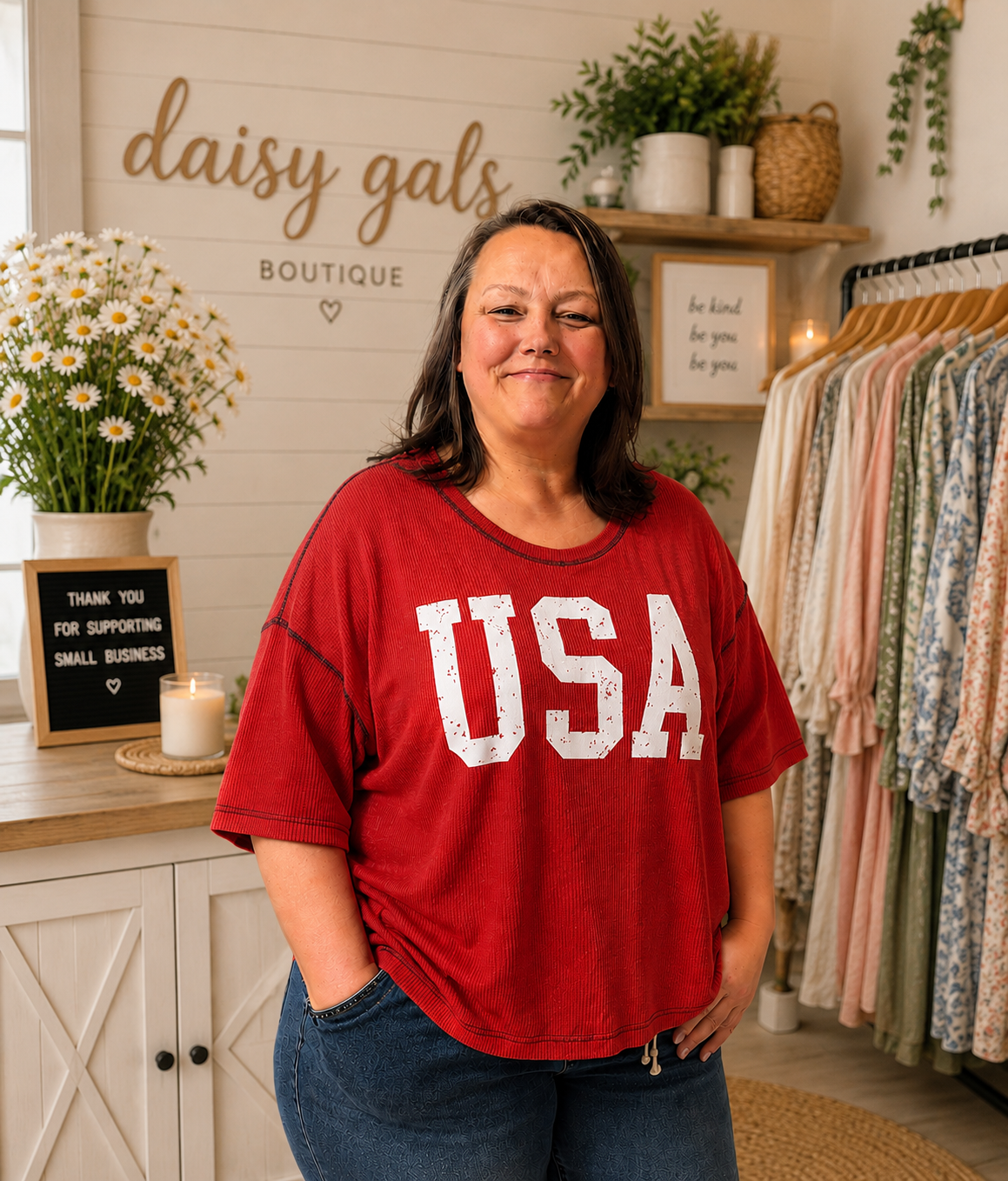 USA Vintage Corded Oversized Top