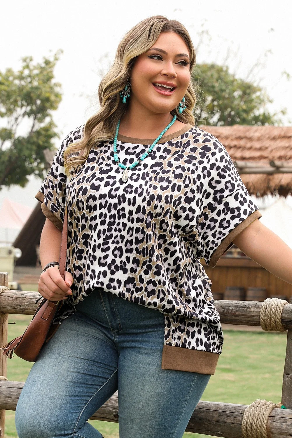 Chic Safari Plus Size Leopard Print Shirt