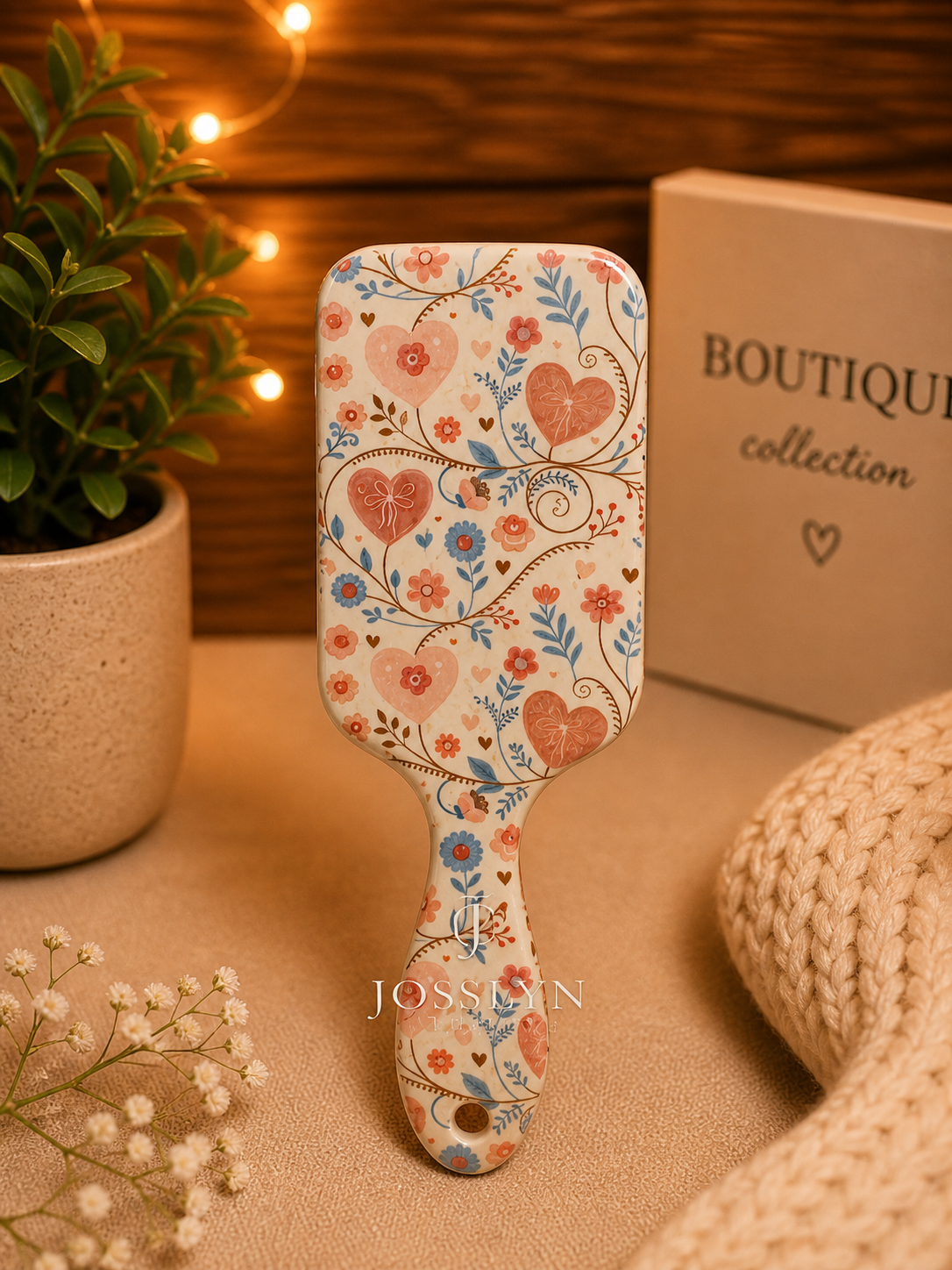 Josslyn Floral Detangle Paddle Brush