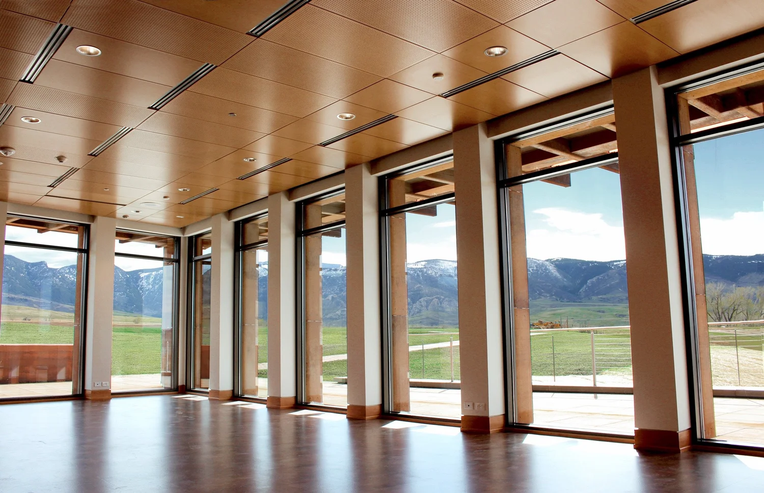 Brinton Bistro windows looking toward the Bighorn Mountains