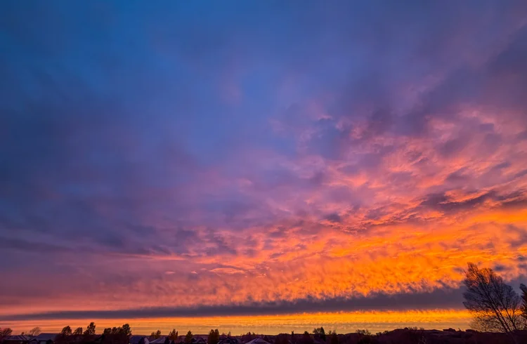 A vivid sunrise over Sheridan, Wyoming