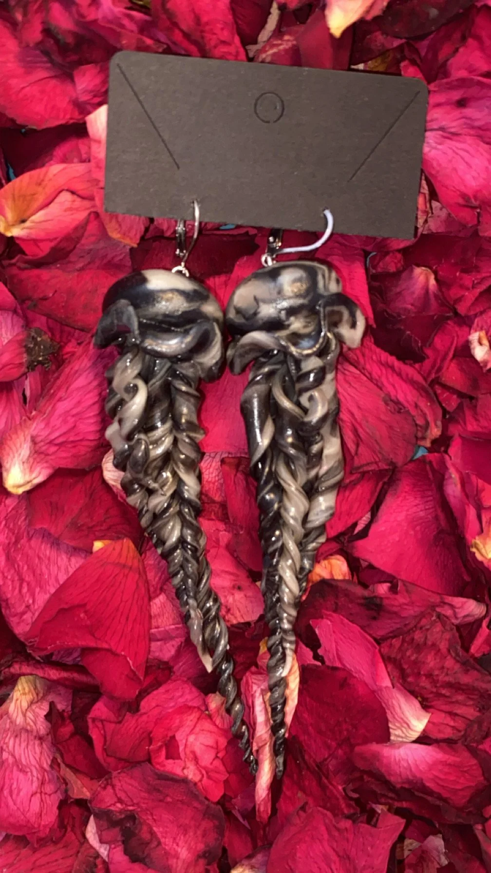 XL B&W  Polymer Jellyfish Dangles (glows in the dark)