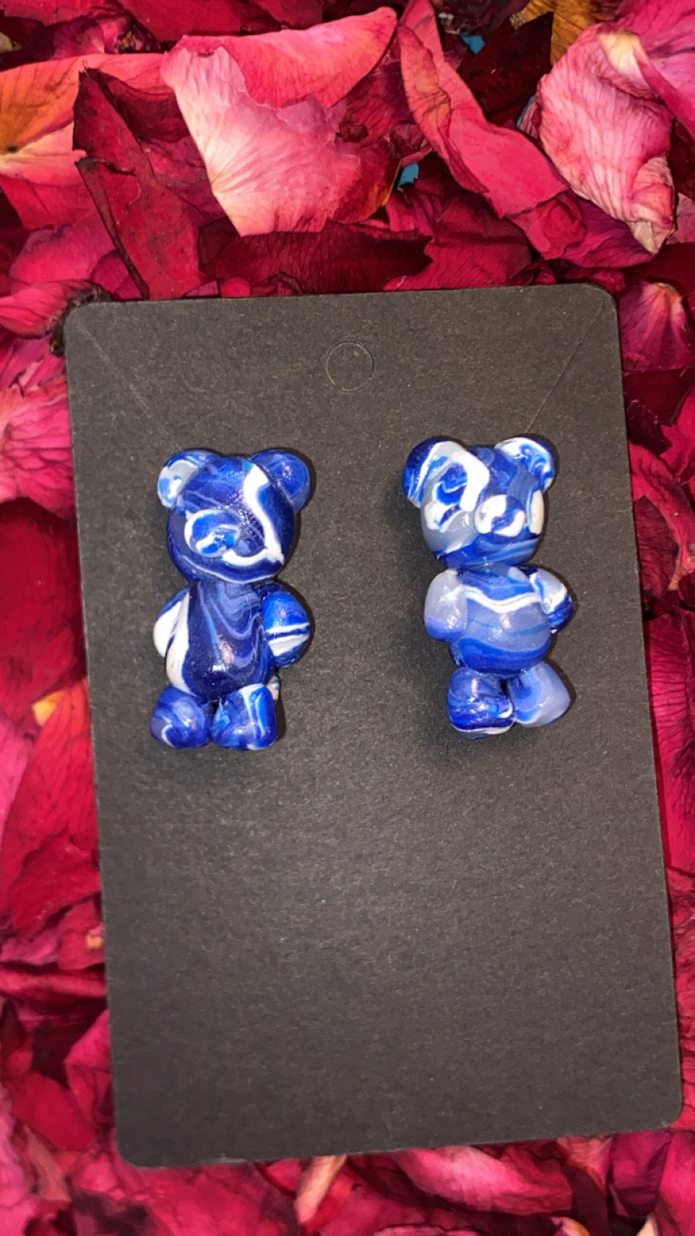 Blue Polymer Teddy Studs