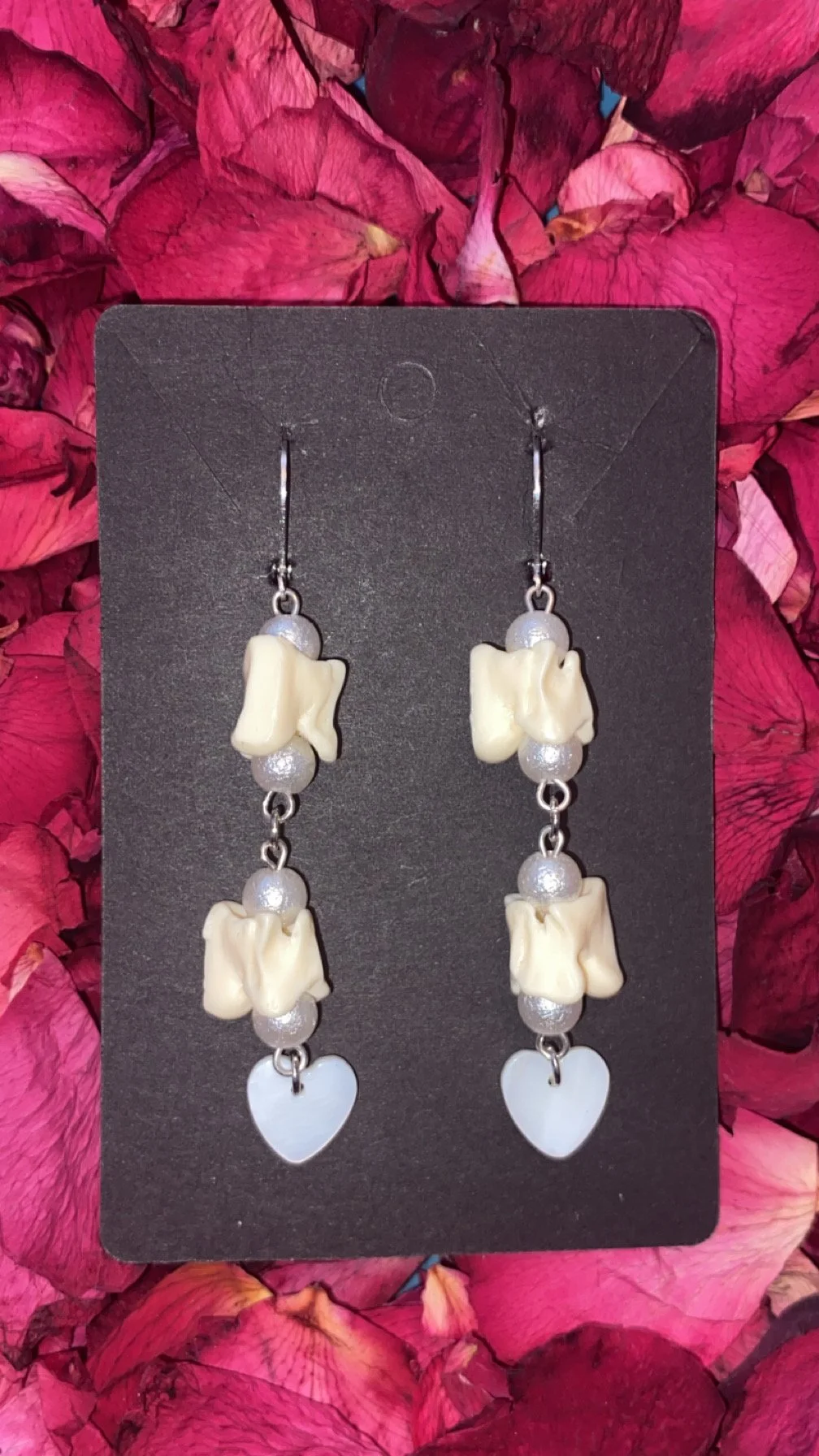 Faux Snake Vertebrae + Mother of pearl <3 dangles
