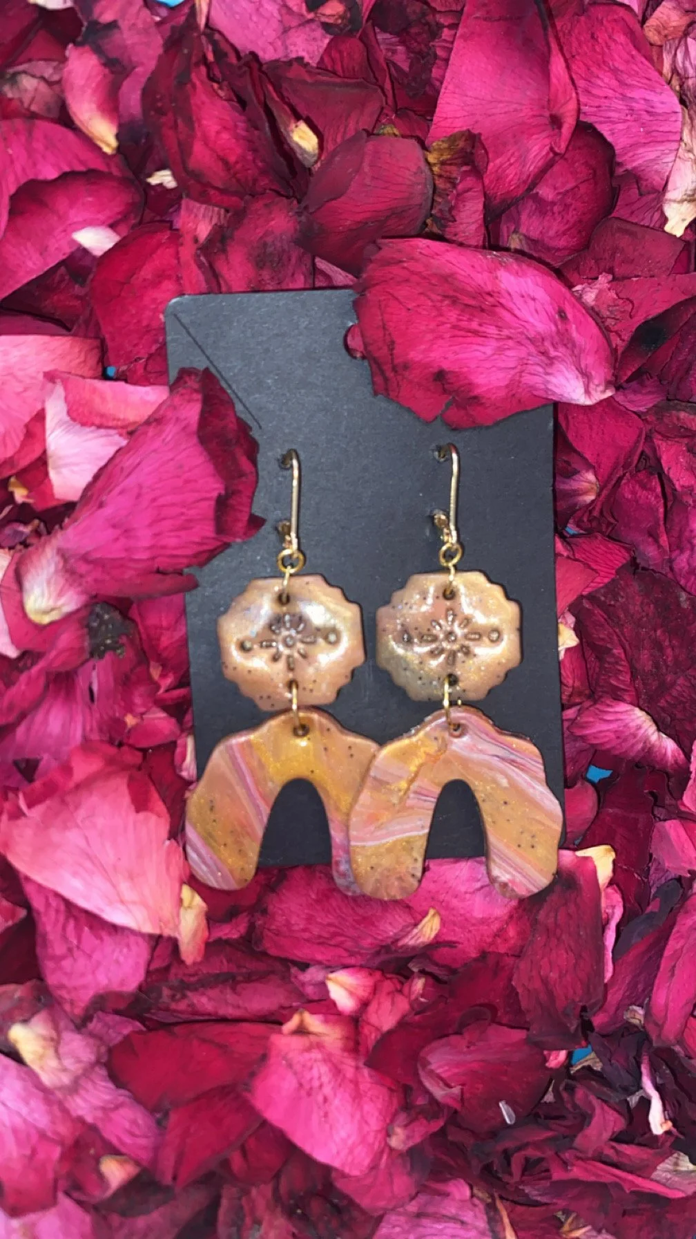 Gold Sunrise Polymer Dangles