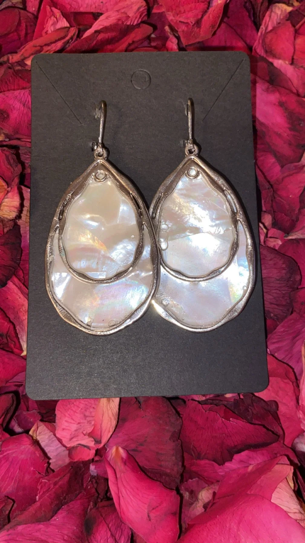 Mother of Pearl molten Ocean drops- Silver