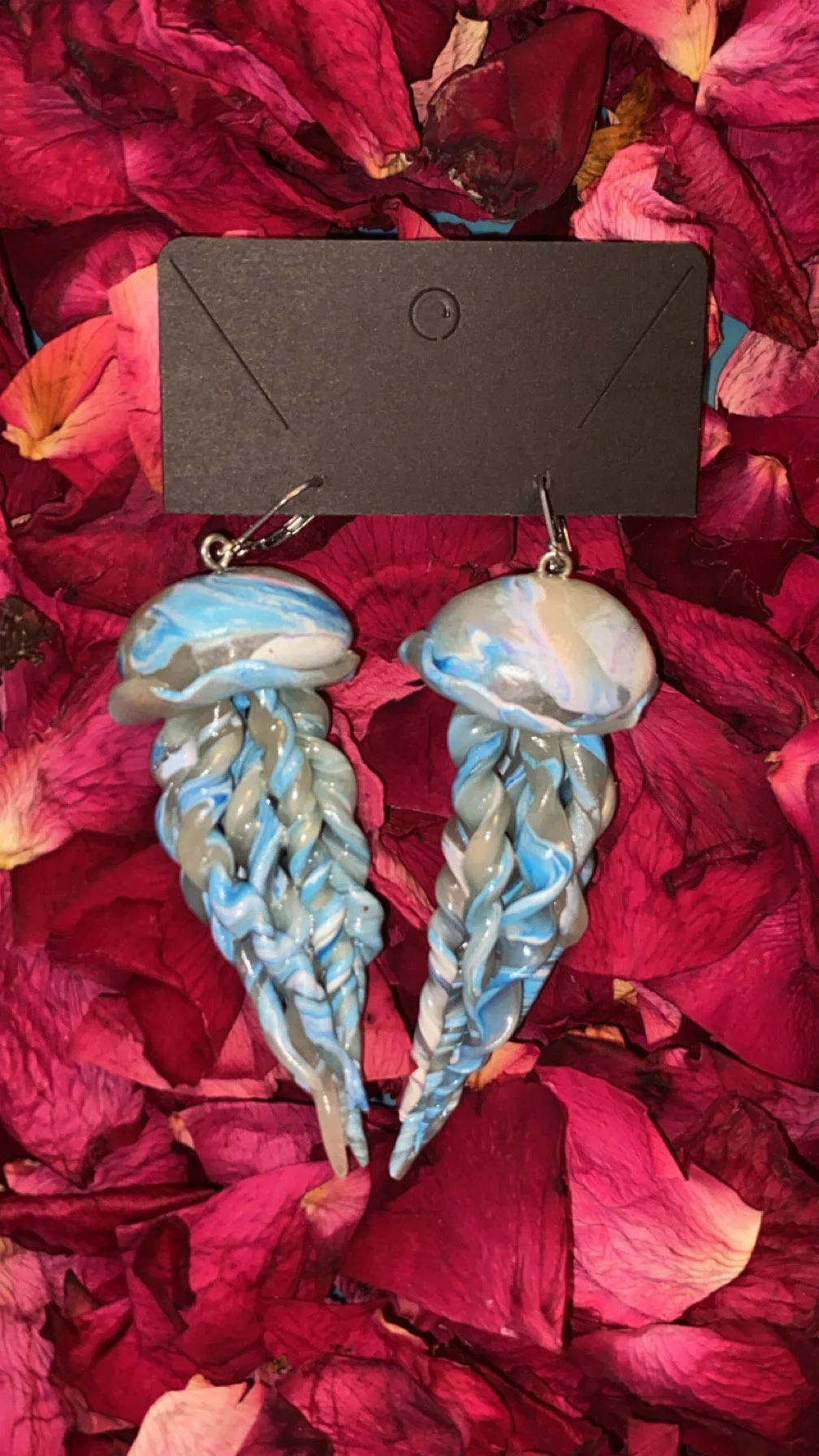 Blue Wave Polymer Jellyfish Dangles