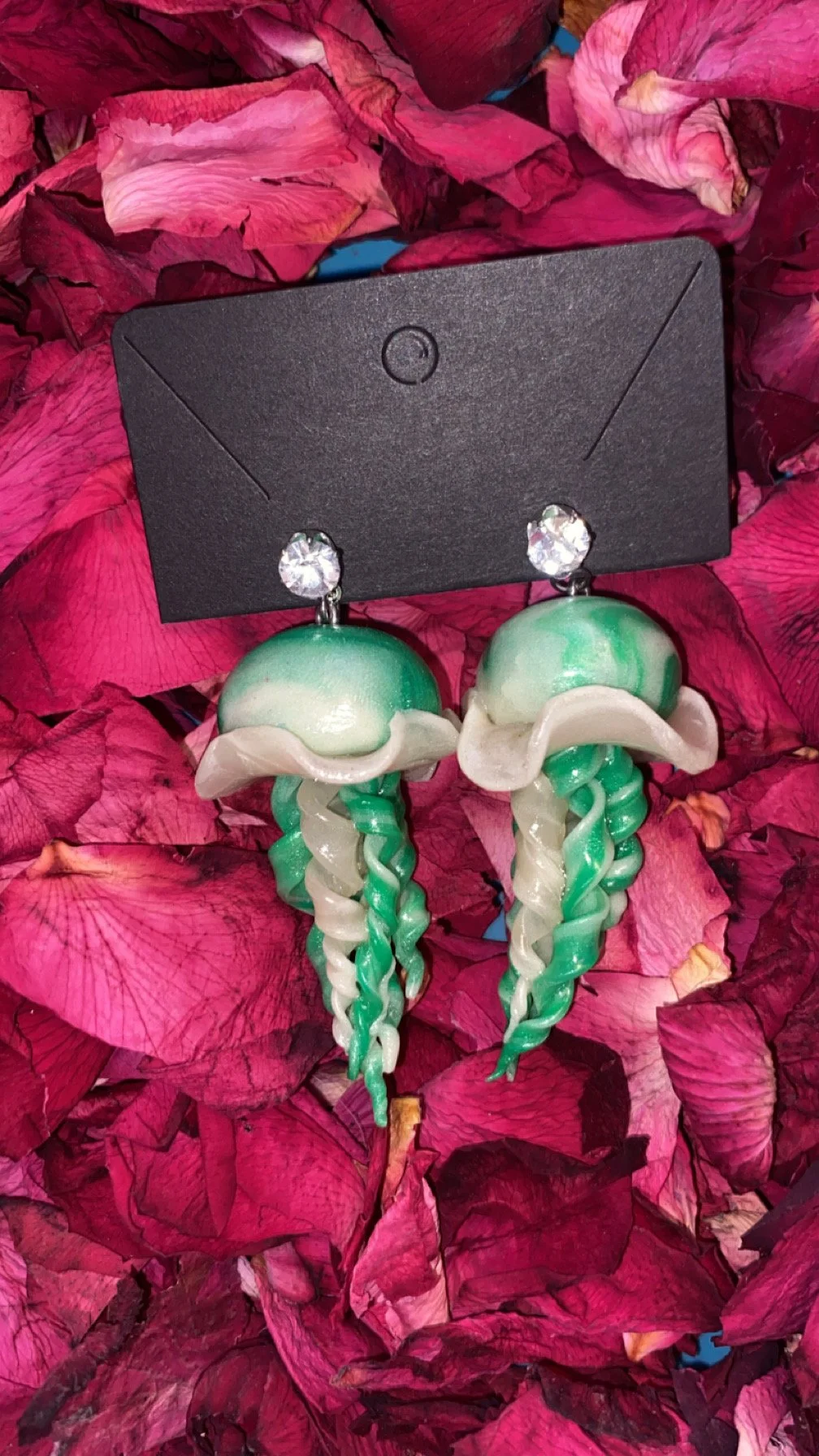 Green Polymer Jellyfish Dangles