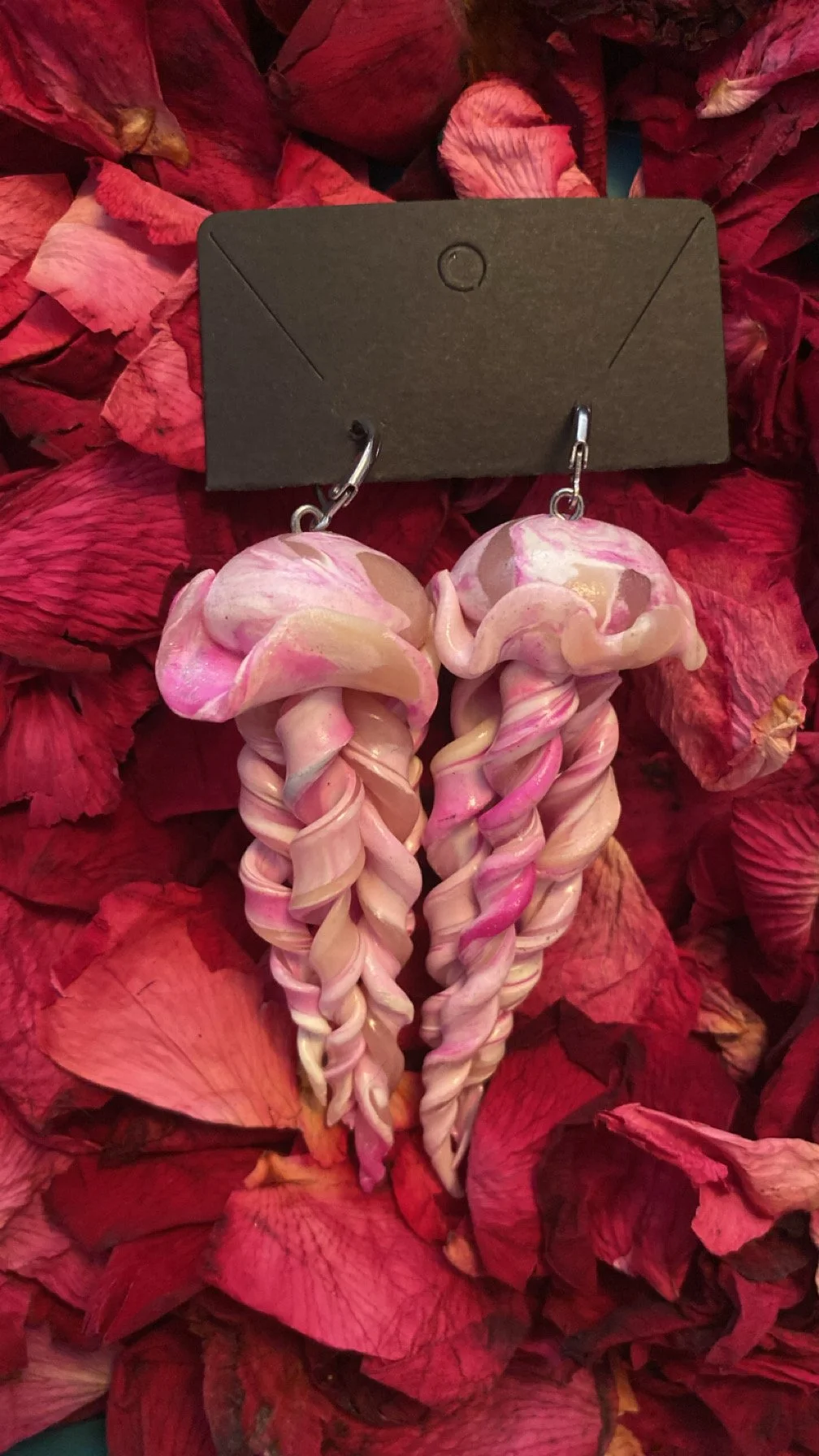 Pink Polymer Jellyfish Dangles