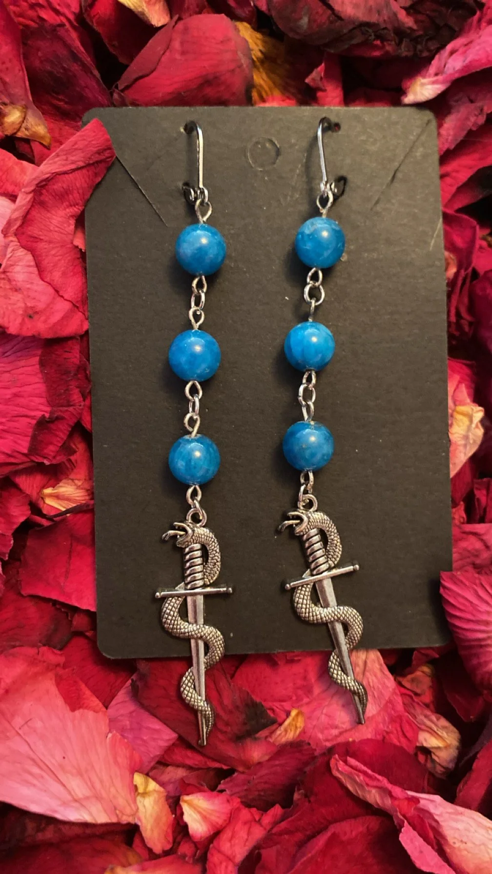 Blue Crystal + Snake Dangles