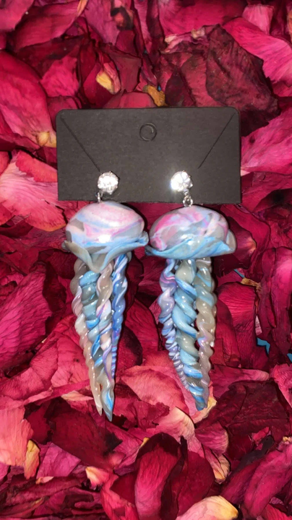 Cotton Candy  Polymer Jellyfish Dangles
