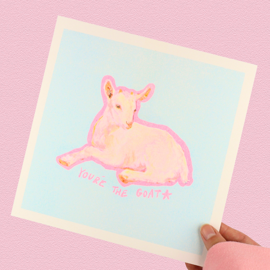You're The Goat Risogaph Print