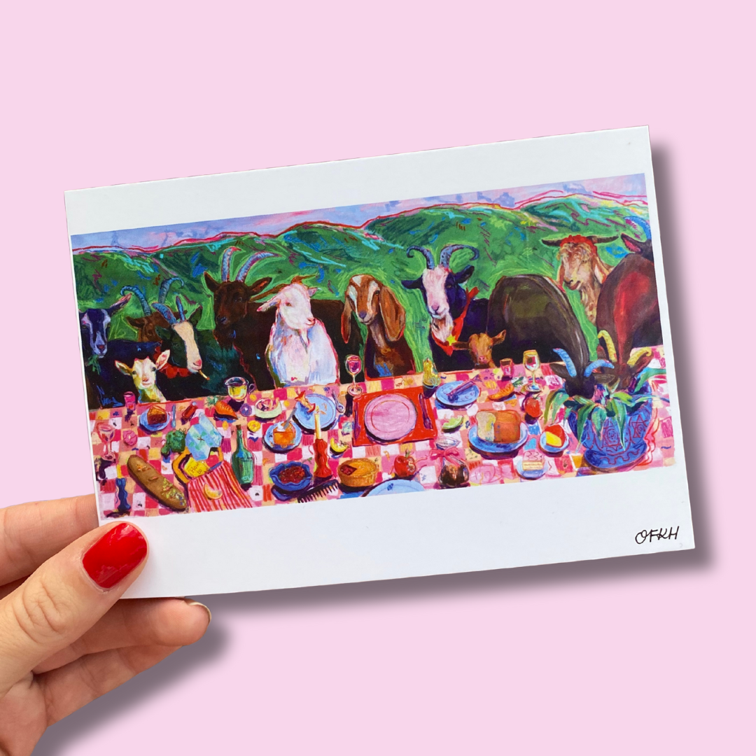 Goat's Last Supper A6 Print