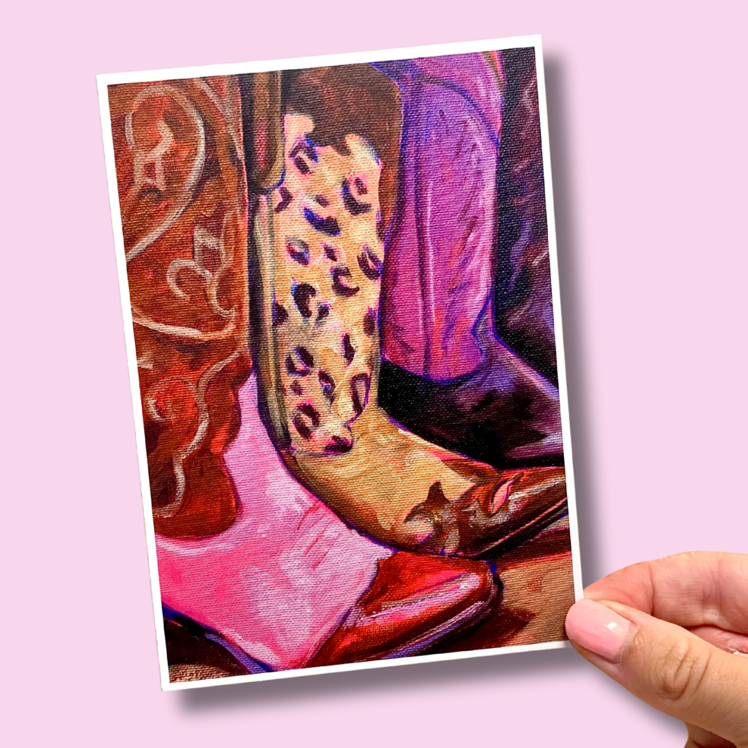 Cheetah Boots A6 Print