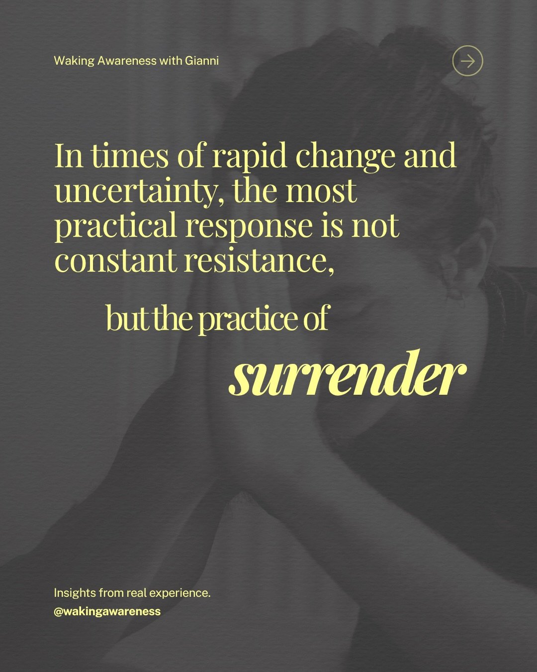 Surrender doesn&rsquo;t mean to let people and beliefs take advantage of you.

It means to take action grounded in clarity and non-reactivity.

Through surrender of your reactions, decisions will forever be aligned with your deepest truth.

#yoga
#se