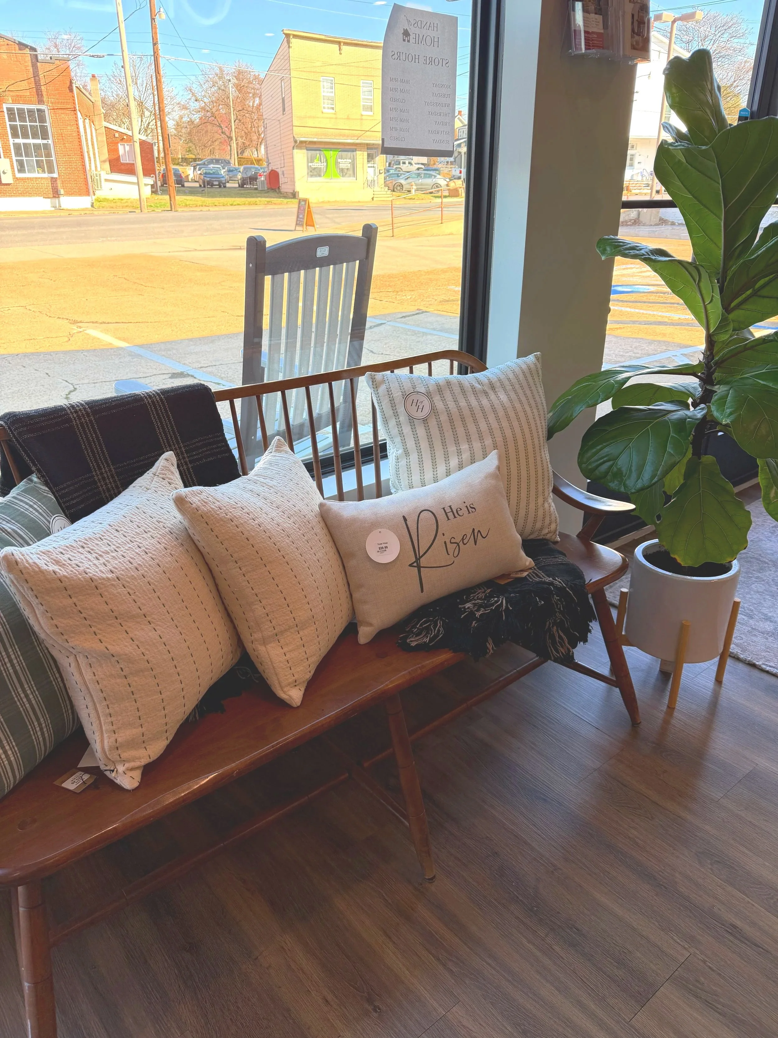 Wooden locally made furniture and faith based home decor