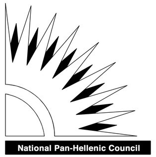 Graphic logo of the National Pan-Hellenic Council featuring a circular design with radiating triangles.