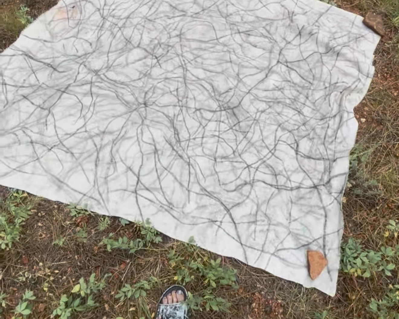 Surface after burial and exposure to the elements.