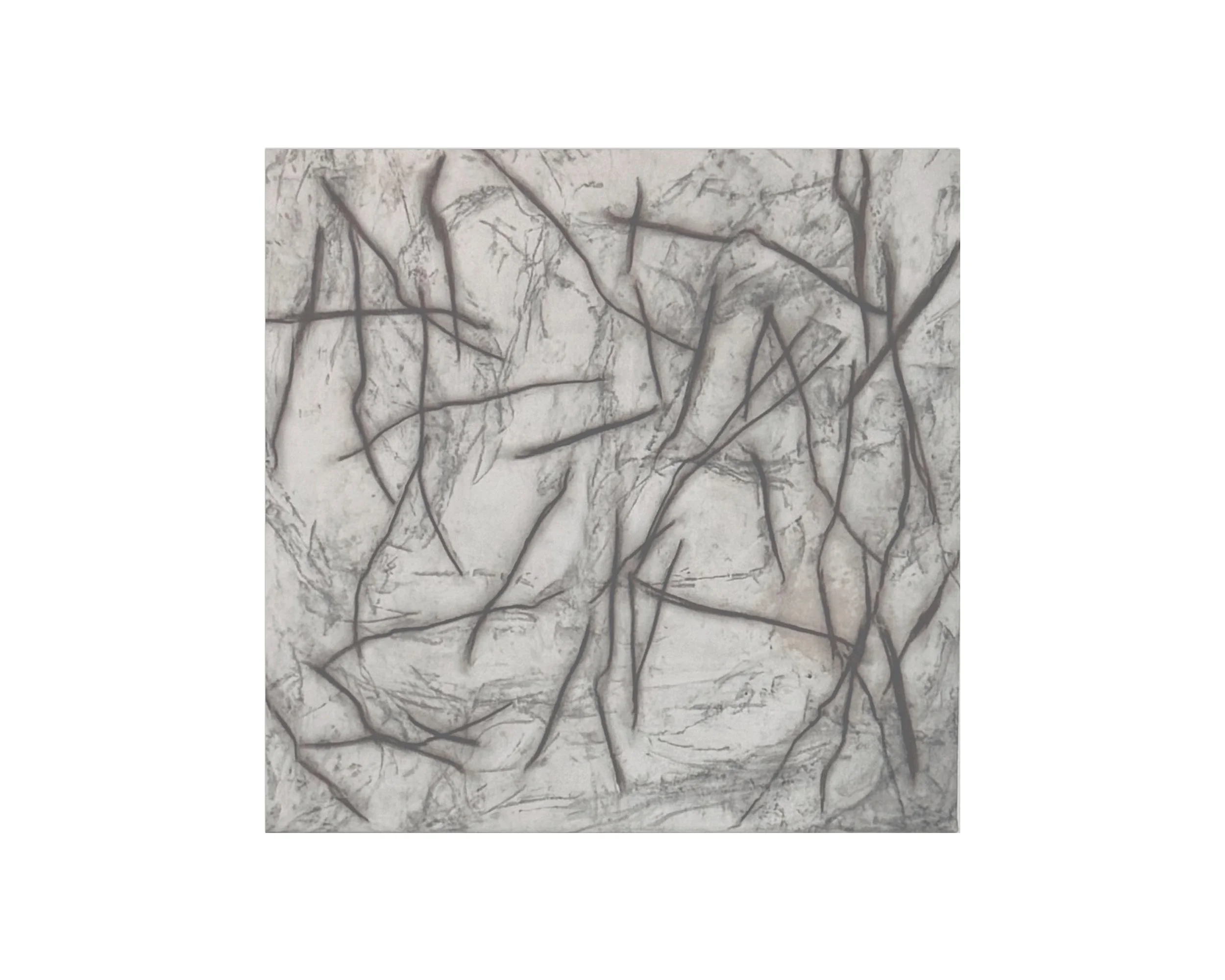 Sticks on Skin: I Would Like to Keep Everything I Find. Pastel, gesso, acrylic, and natural materials on canvas, 29 × 30 × 0.75 in., 2024–2026. Series: Elsewhere