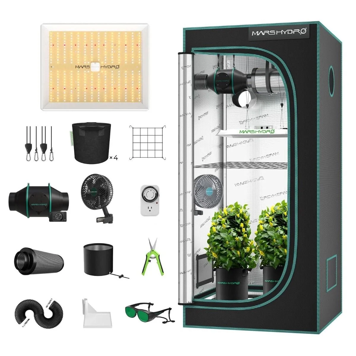 Complete Grow Tent Kit - 2.6'X2.6' (32"x32"x63")