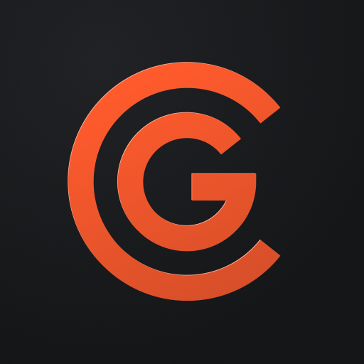 A logo with a stylized letter G in the center, surrounded by a large C shape, all in orange against a black background.