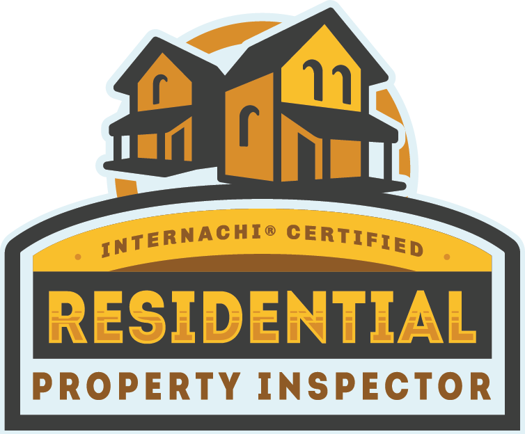 Logo for residential property inspector certification featuring a house icon and text.