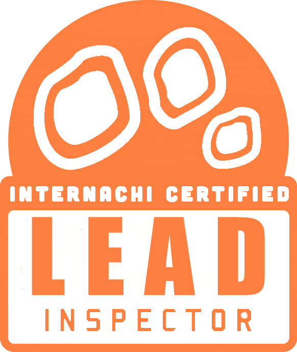 A certification badge with a black and orange color scheme, featuring large stylized footprints at the top, the words 'INTERNACHI CERTIFIED' beneath, and the bold text 'L4A-D' labeled as 'INSPECTOR' at the bottom.
