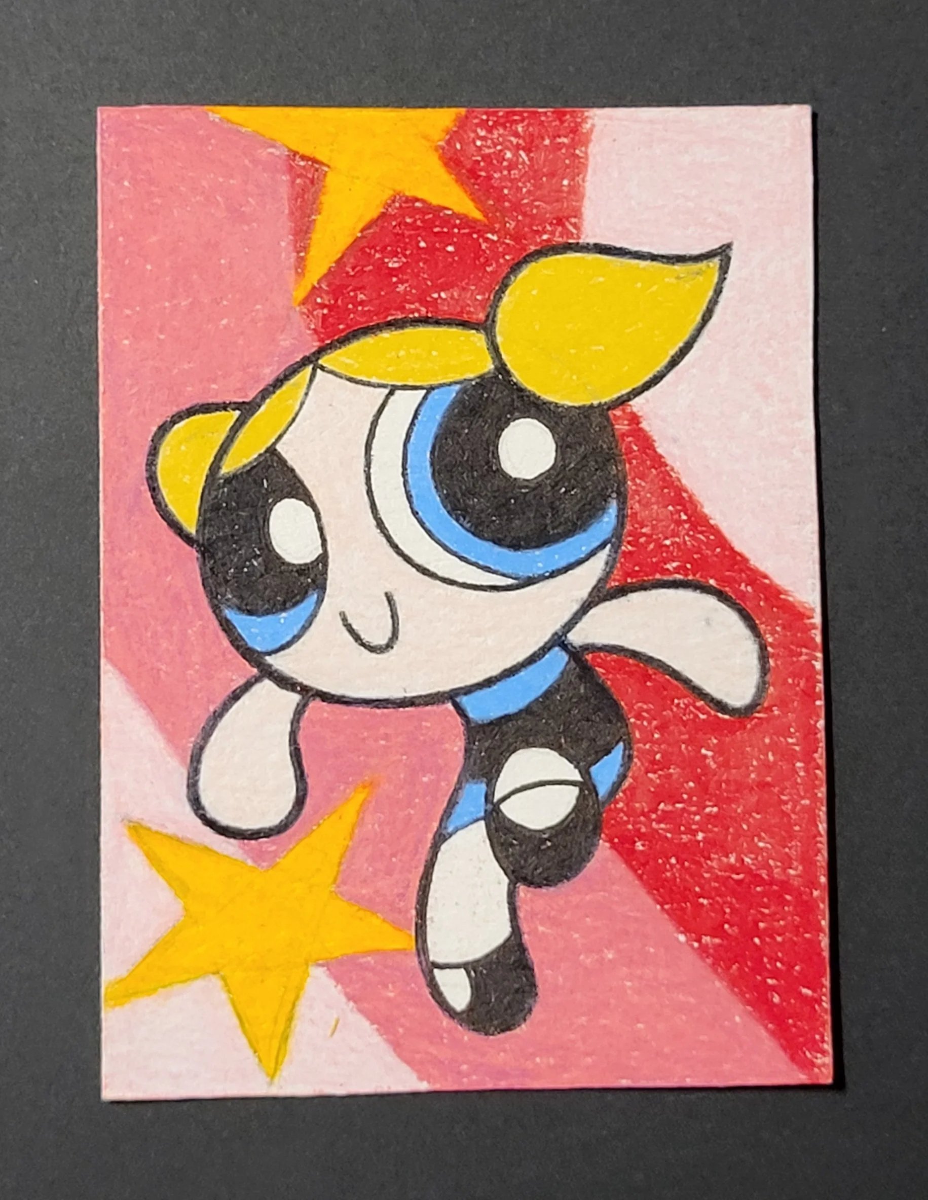  Colored pencil powerpuff girl bubbles 