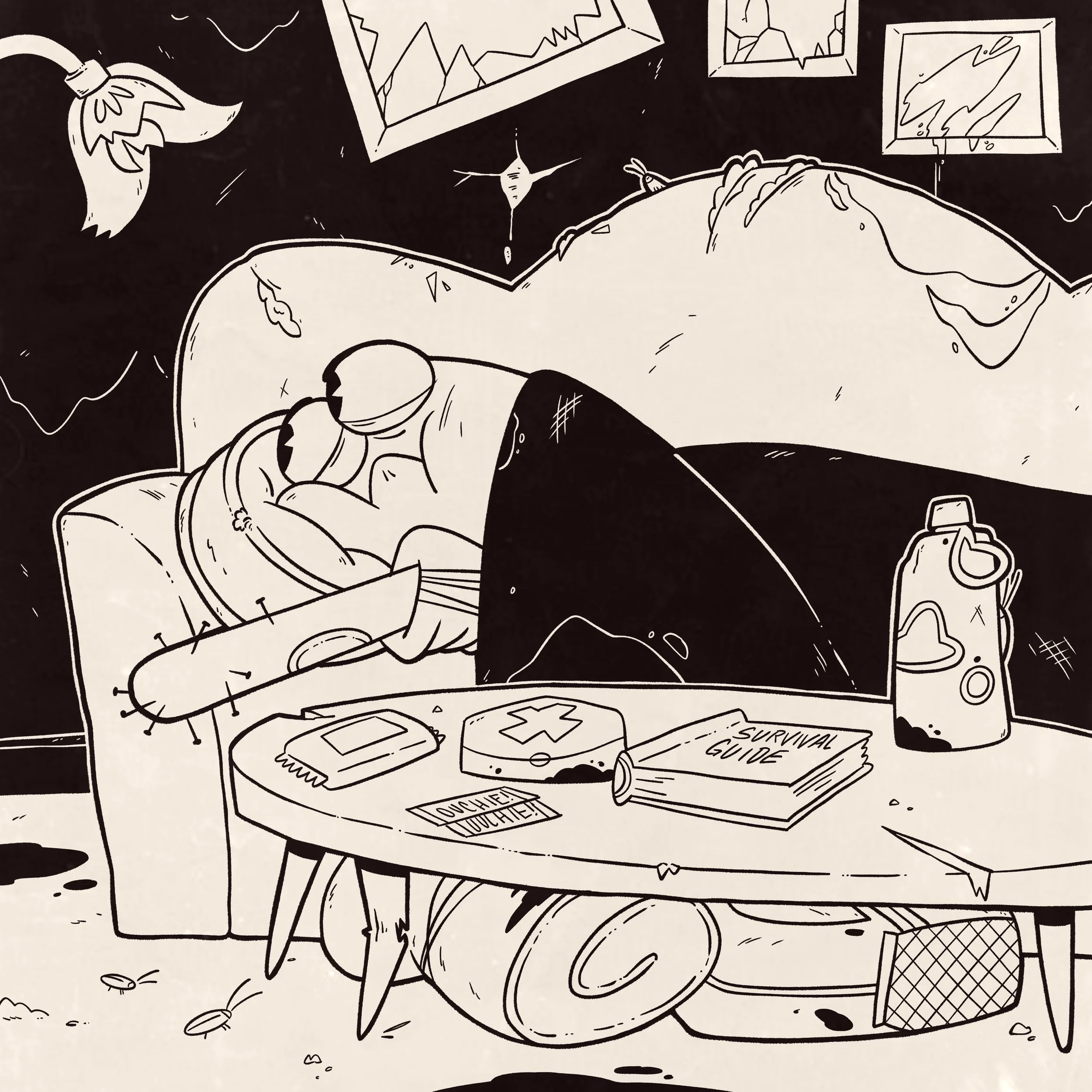 Day 10 Prompt: Nomadic
"Couch surfing apocalypse style!"