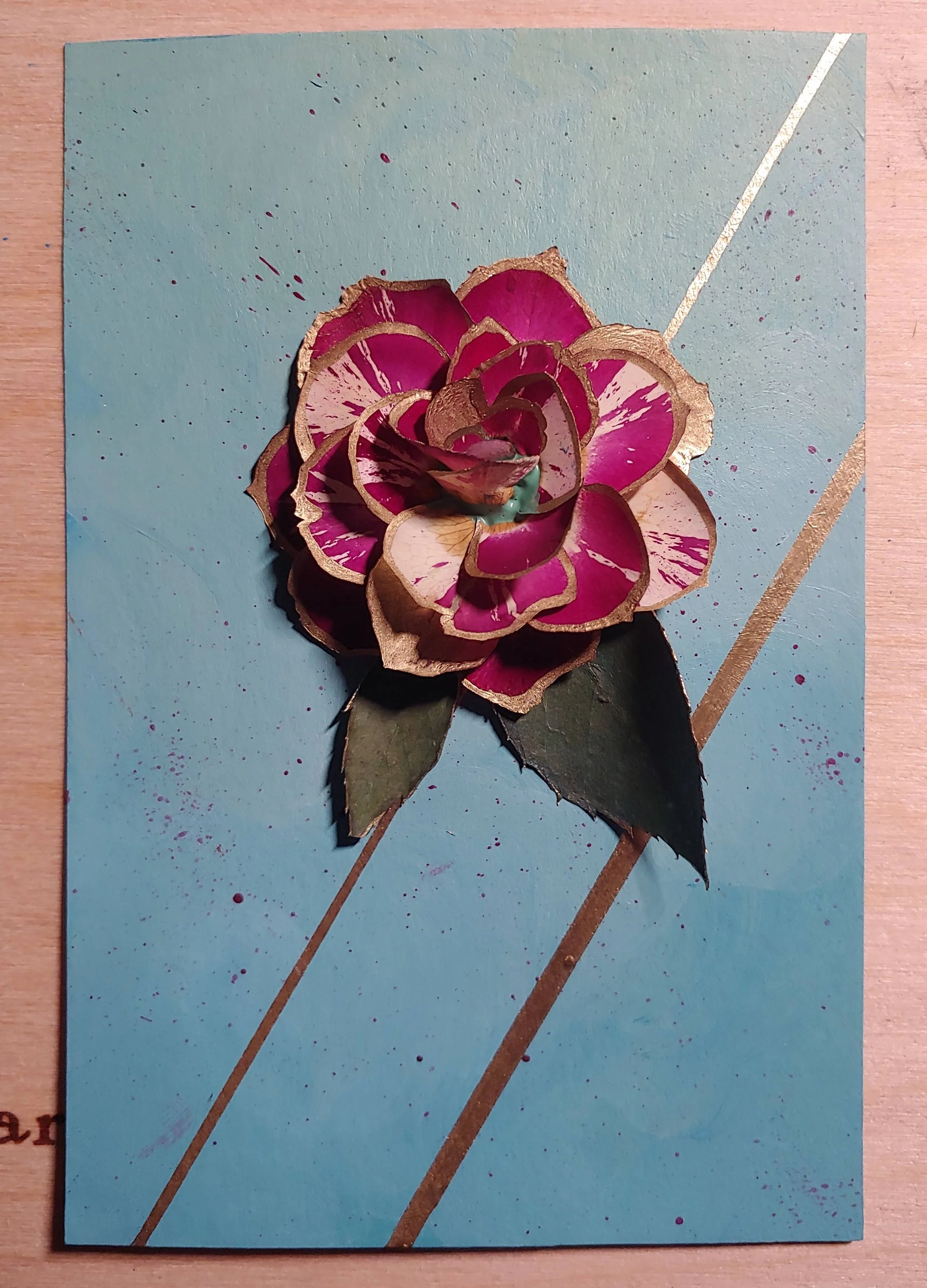 acrylic painting decorated with flowers