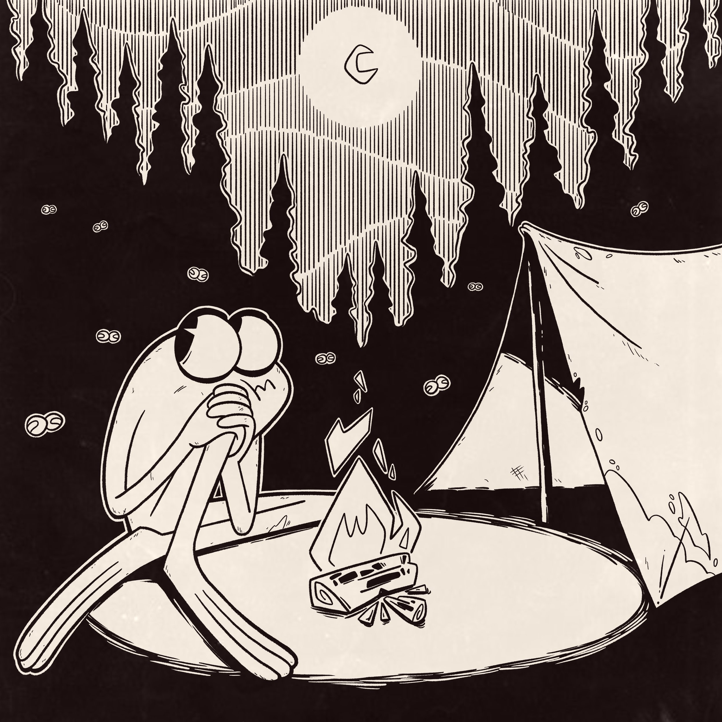 Day 22 Prompt: Camp
"Don't think about the eyes creeping in the dark..."