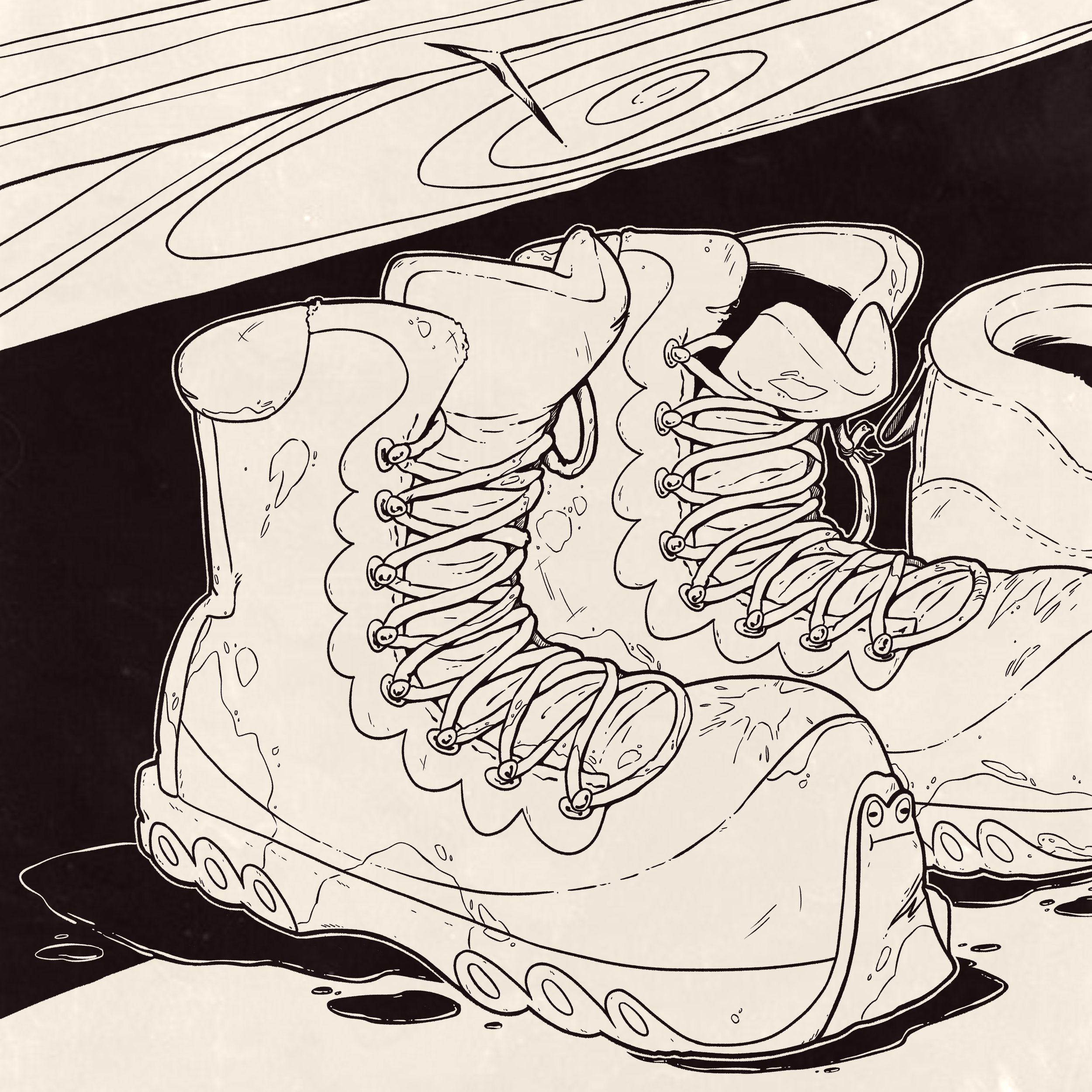 Day 03 Prompt: Boots
"They're stained and worn, but they're also reliable and great for kicking zombie butt."