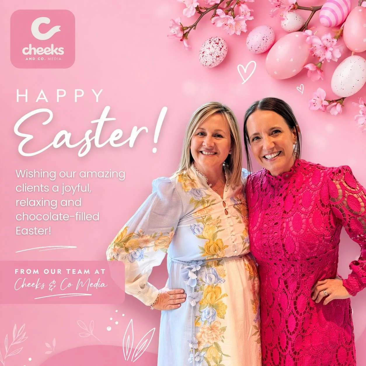 Happy Easter from us at Cheeks &amp; Co. Media 🐰

Wishing you a day filled with good food, great company, friends and family, a little switch-off time&hellip; and of course, plenty of chocolate 🍫 

We feel incredibly lucky to create, build and grow